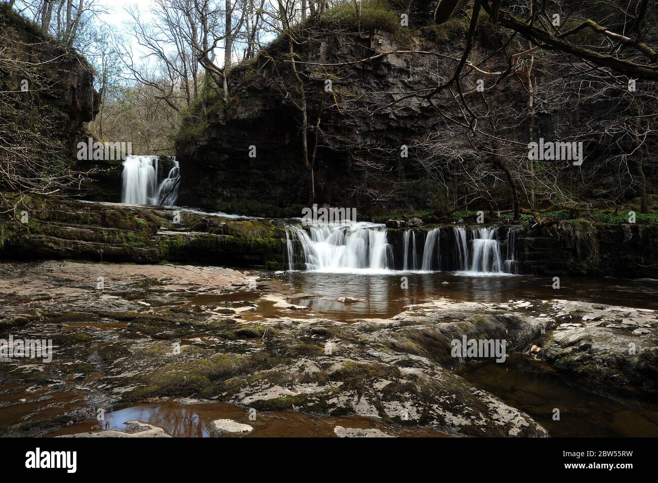 Sgwd Ddwli Isaf, Waterfall Country. Stockfoto