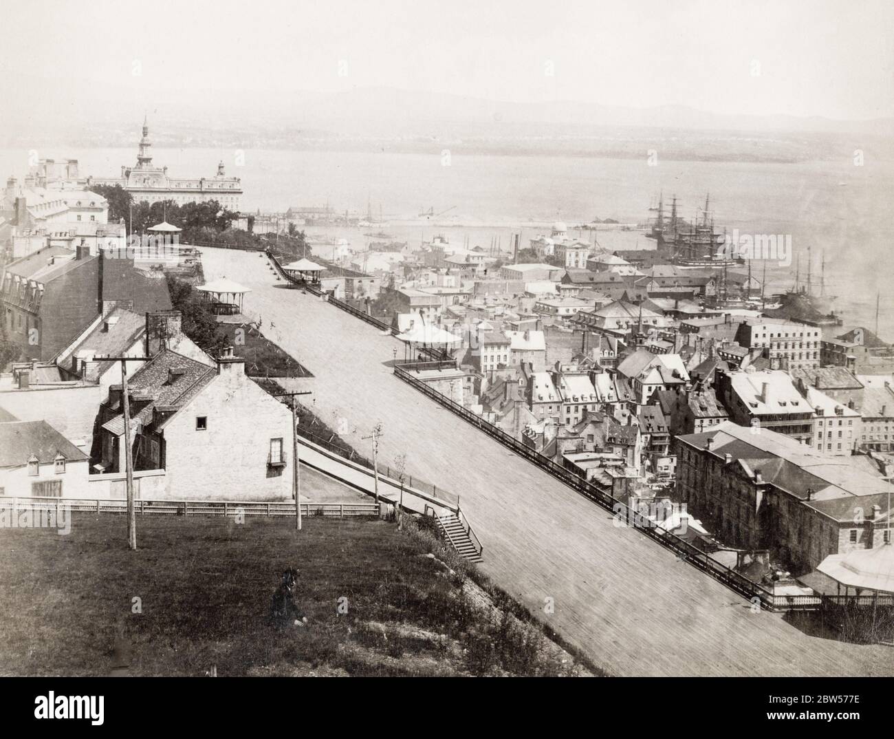 Vintage 19. Jahrhundert Foto - Blick von der Zitadelle, Quebec, Kanada Stockfoto