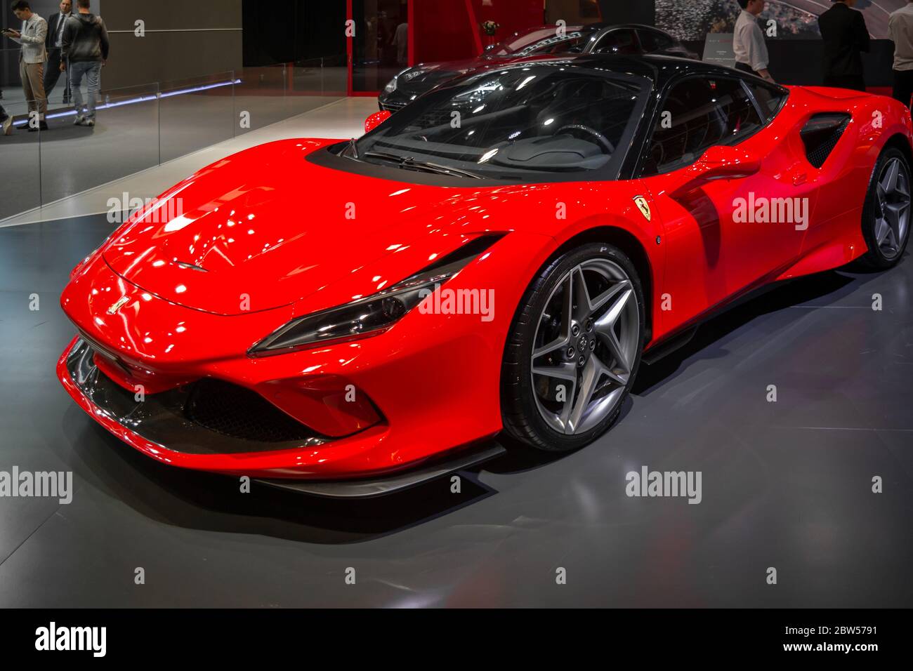 Epic Red Ferrari - brandneuer Ferrari F8 Tributo, Mittelmotor hinten Antrieb Sportwagen Stockfoto
