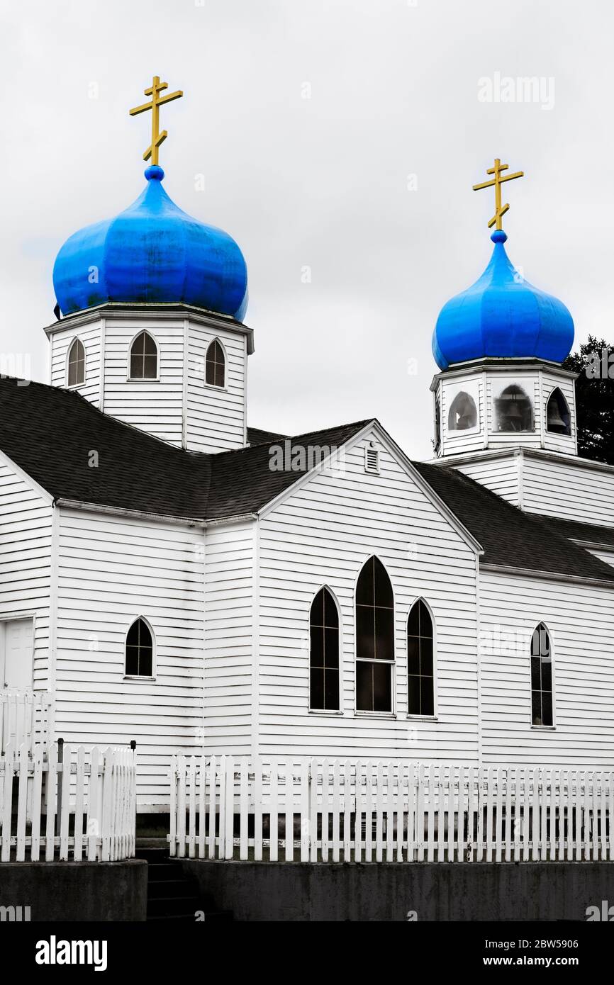 Russisch-orthodoxe Kirche, Kodiak, Alaska, USA Stockfoto