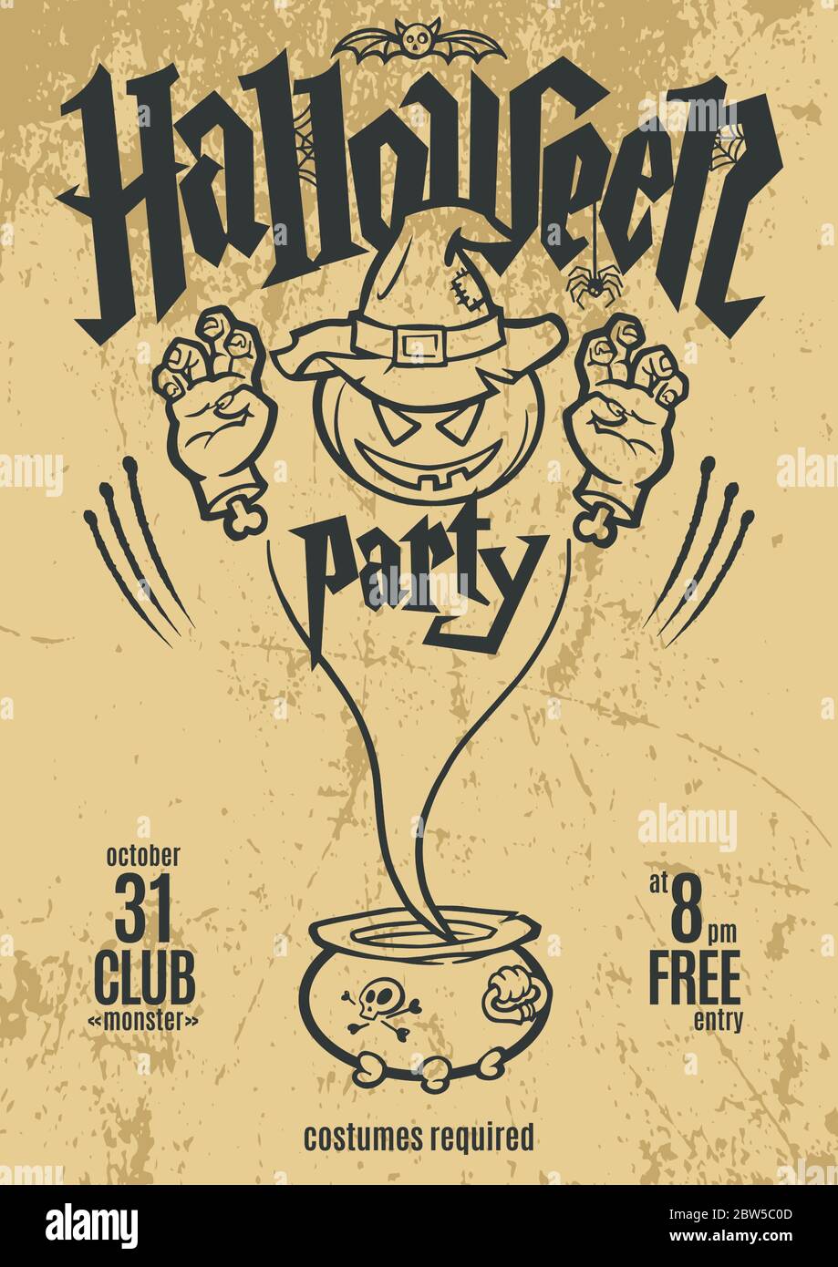 Halloween Party Poster Vorlage. Stock Vektor