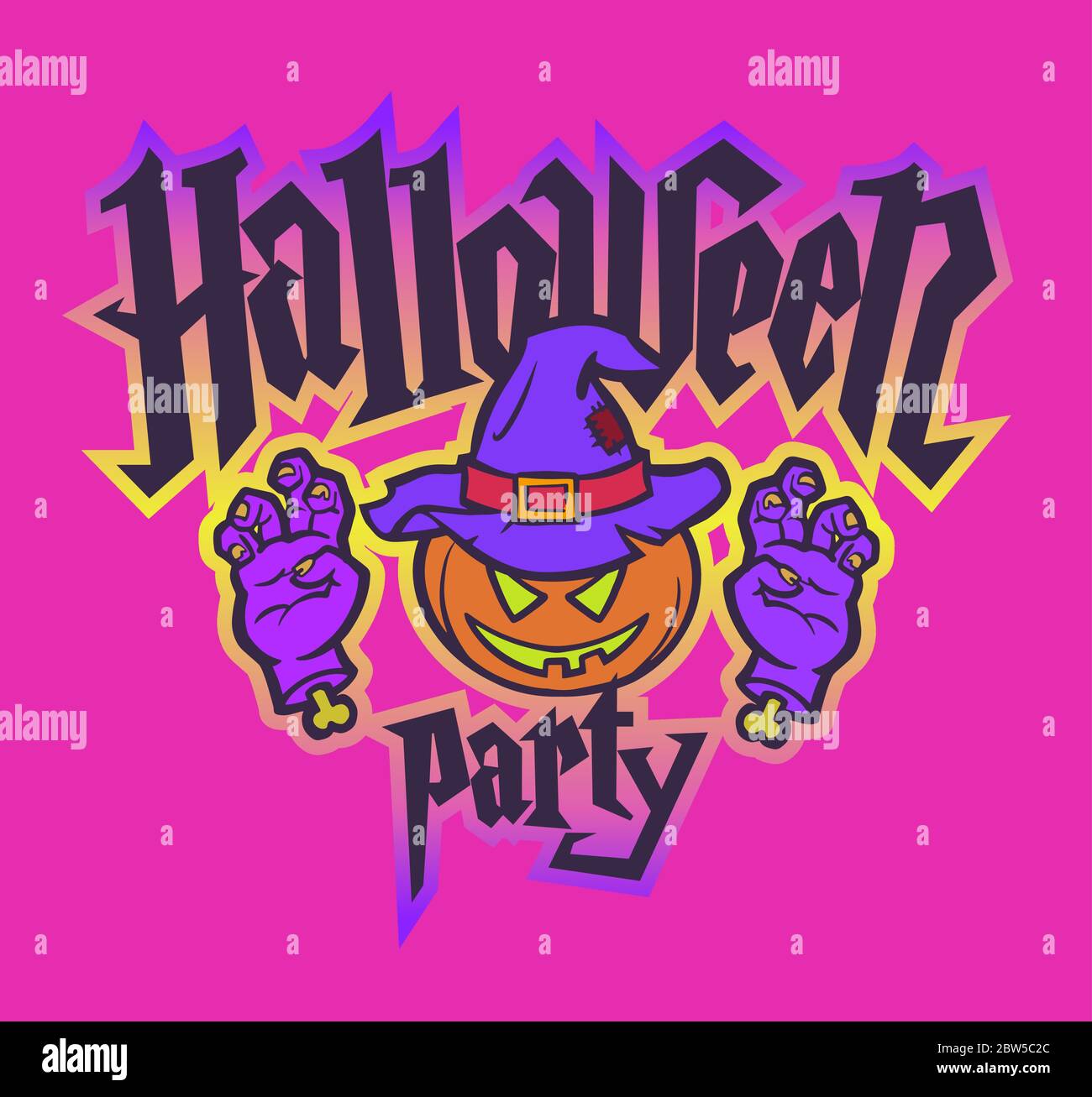 Halloween Party rosa Logo. Stock Vektor
