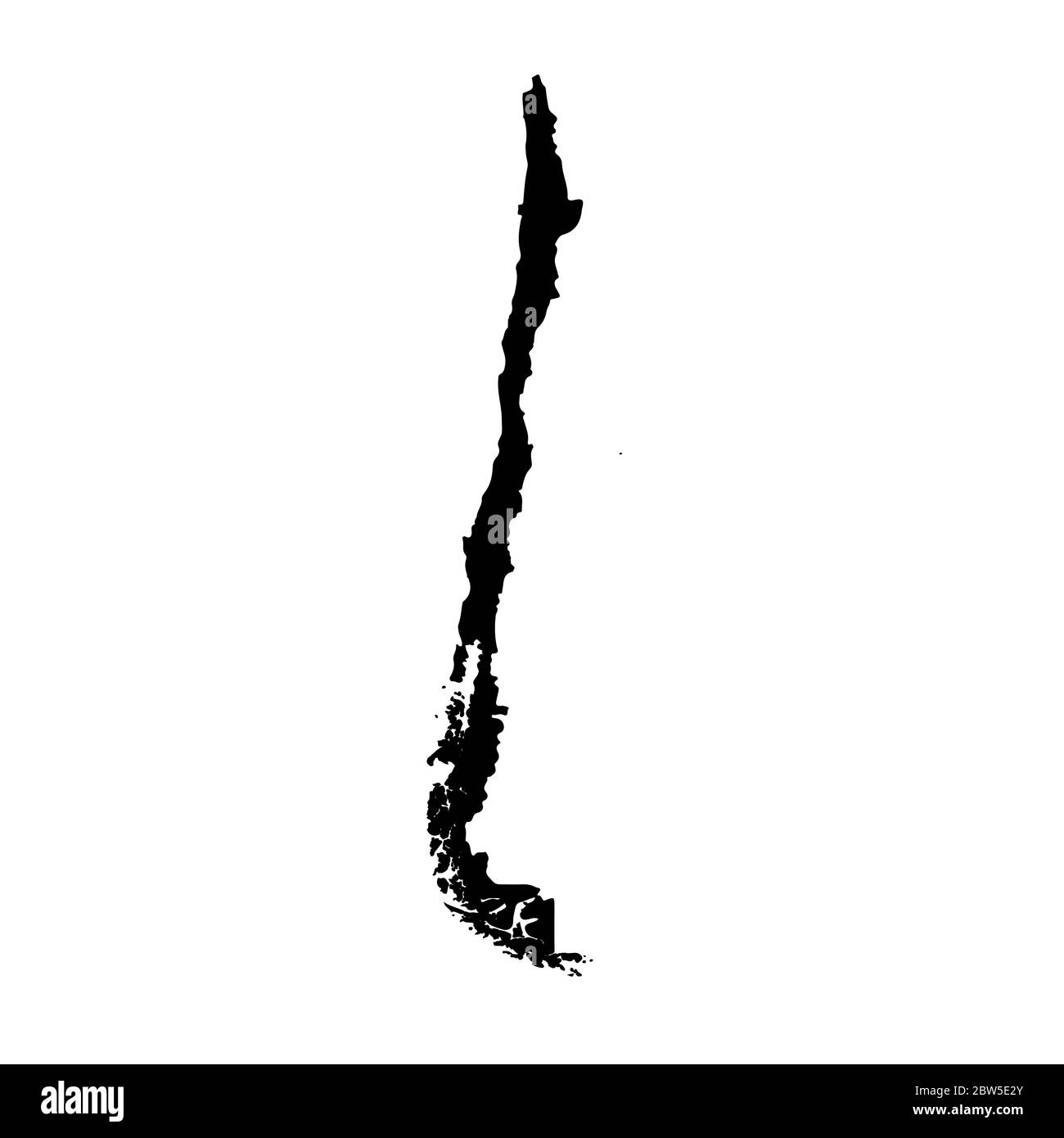 Vektorkarte Chile. Isolierte Vektorgrafik. Schwarz auf weißem Hintergrund. EPS 10-Abbildung. Stock Vektor