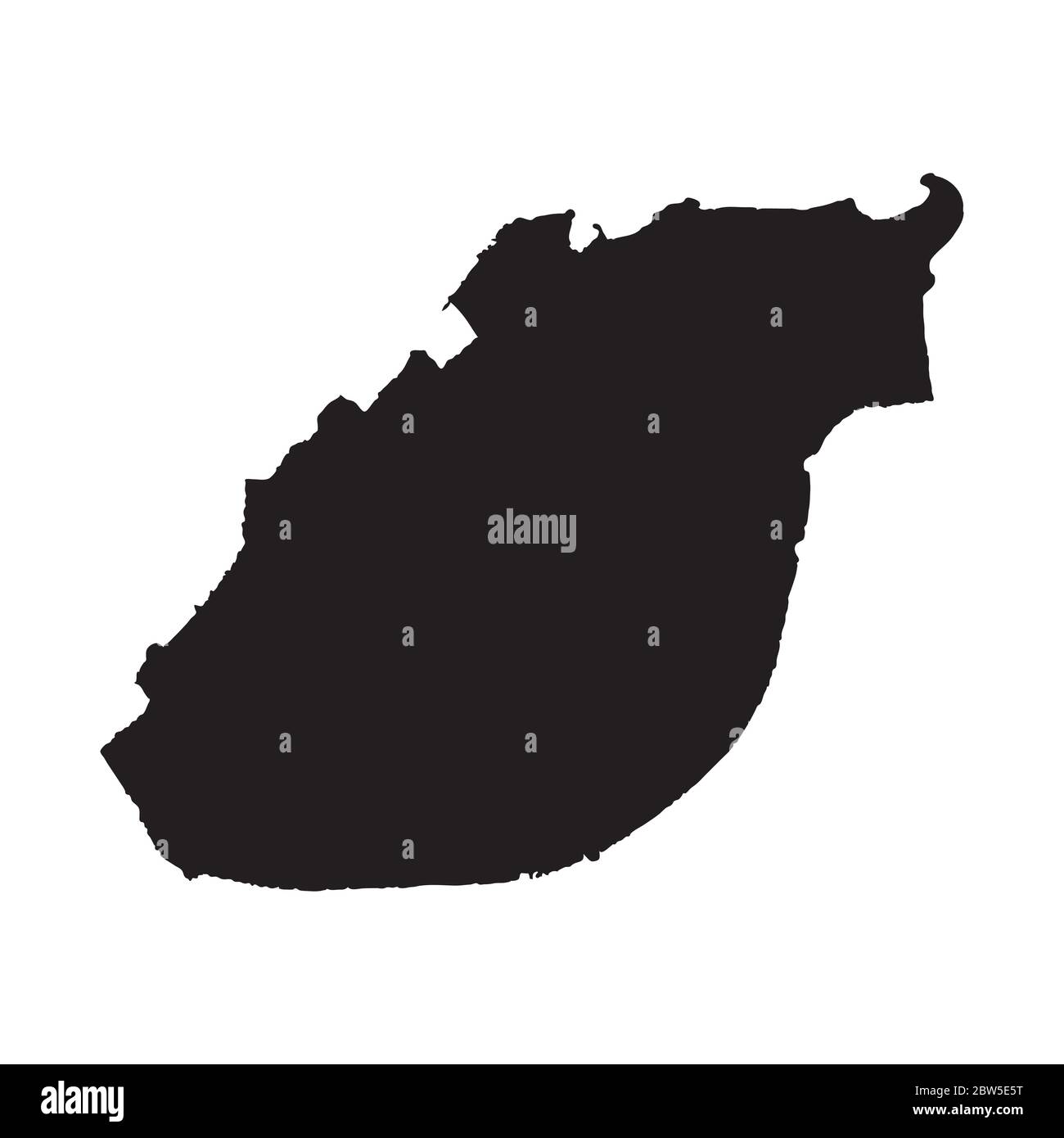 Vektorkarte El Kuwait. Land und Hauptstadt. Isolierte Vektorgrafik. Schwarz auf weißem Hintergrund. EPS 10-Abbildung. Stock Vektor