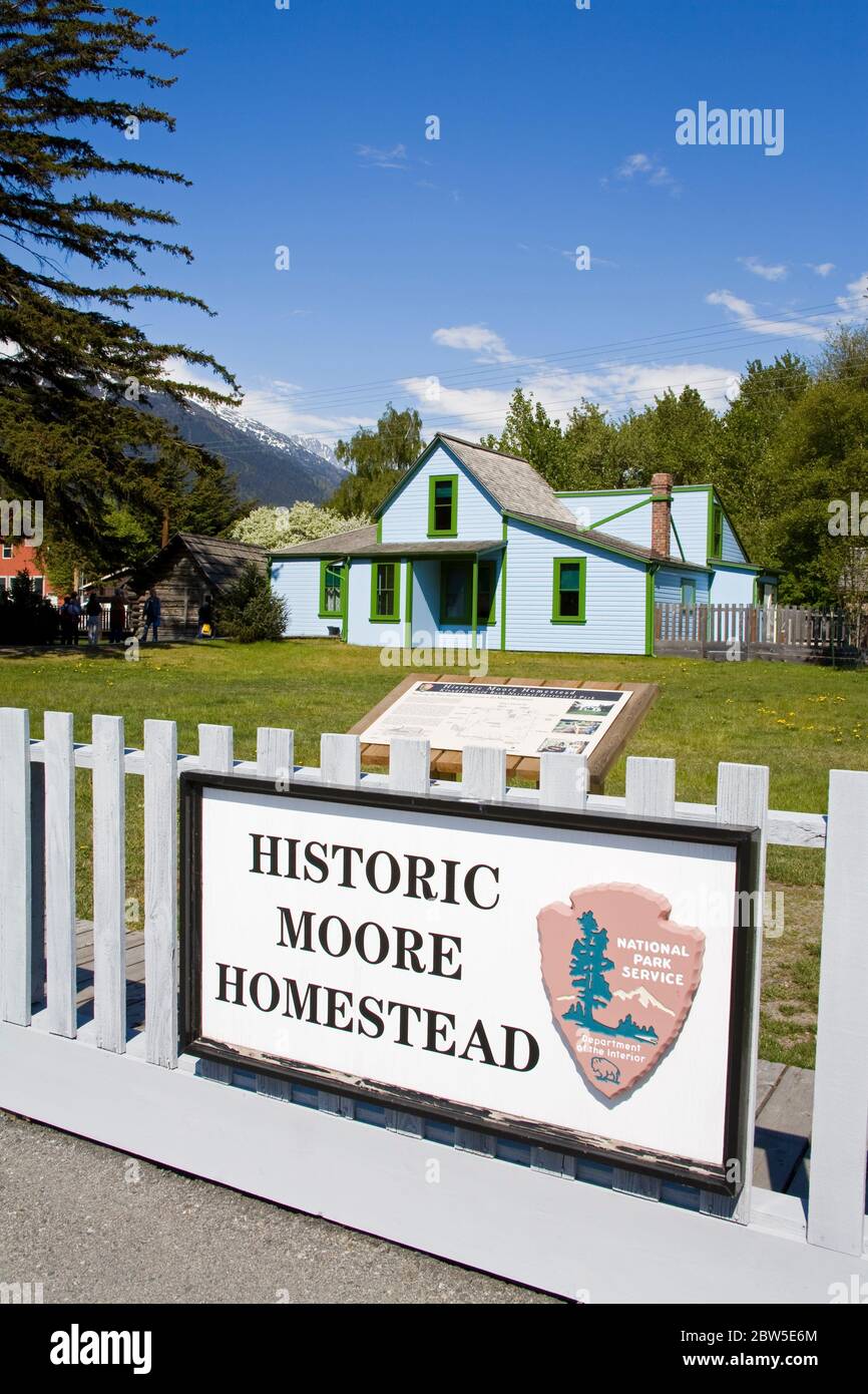 Historisches Moore Homestead, Klondike Gold Rush National Historical Park, Skagway, Südost-Alaska, USA Stockfoto