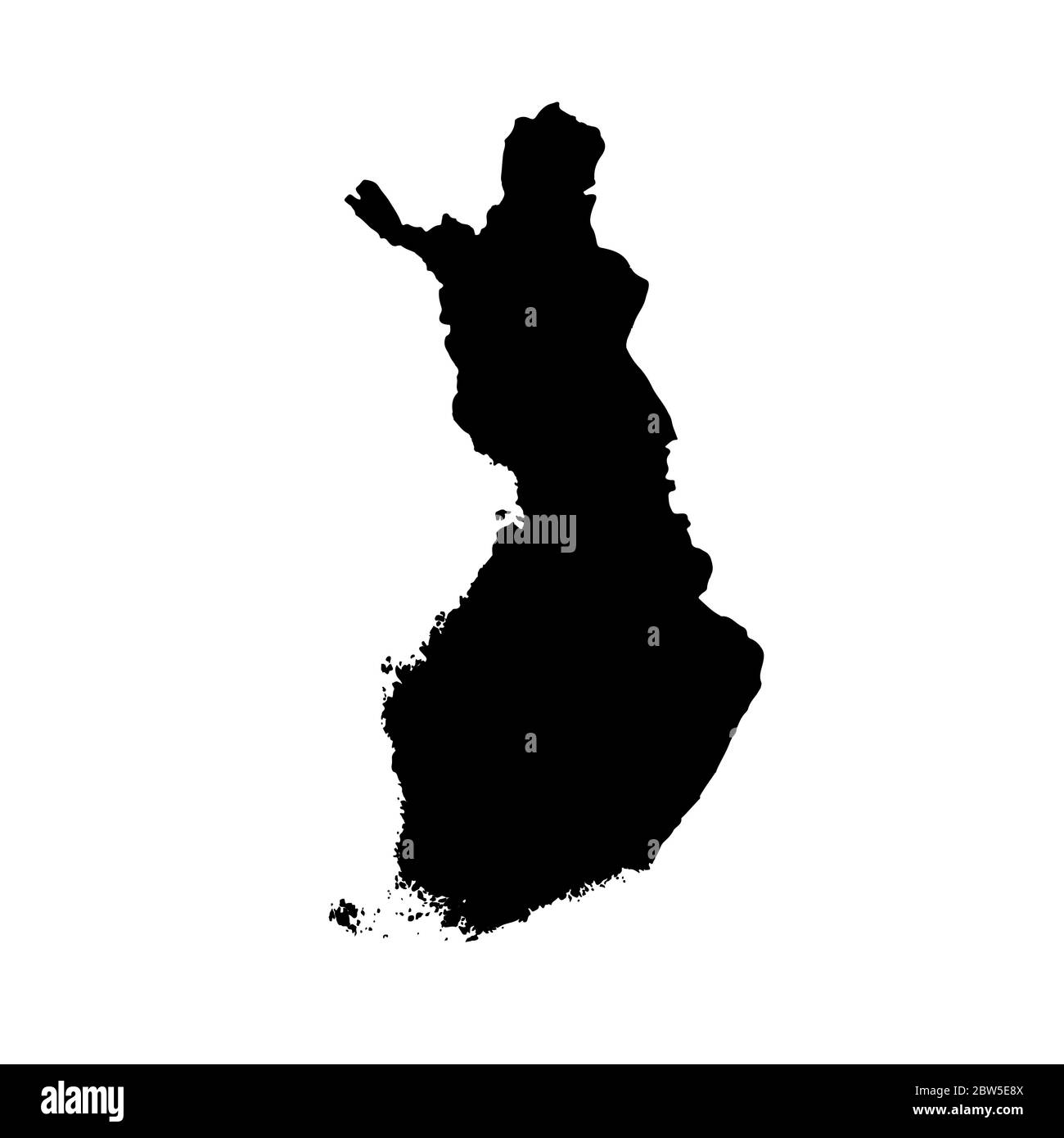 Vektorkarte Finnland. Isolierte Vektorgrafik. Schwarz auf weißem Hintergrund. EPS 10-Abbildung. Stock Vektor