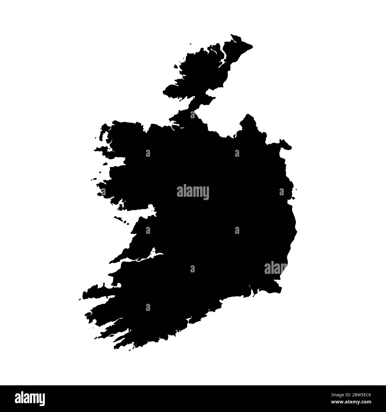 Vektorkarte Irland. Isolierte Vektorgrafik. Schwarz auf weißem Hintergrund. EPS 10-Abbildung. Stock Vektor