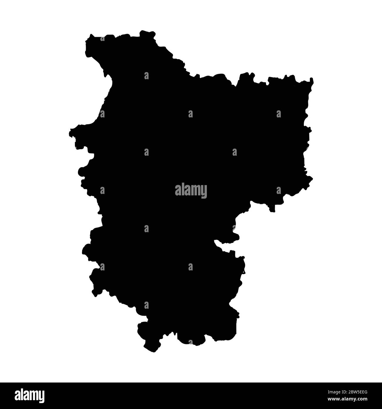 Vektorkarte Minsk Region. Isolierte Vektorgrafik. Schwarz auf weißem Hintergrund. EPS 10-Abbildung. Stock Vektor