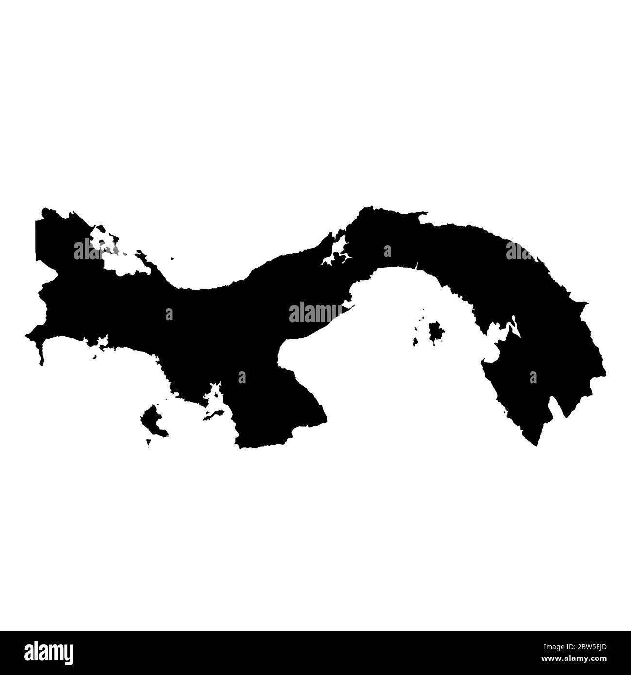 Vektorkarte Panama. Isolierte Vektorgrafik. Schwarz auf weißem Hintergrund. EPS 10-Abbildung. Stock Vektor