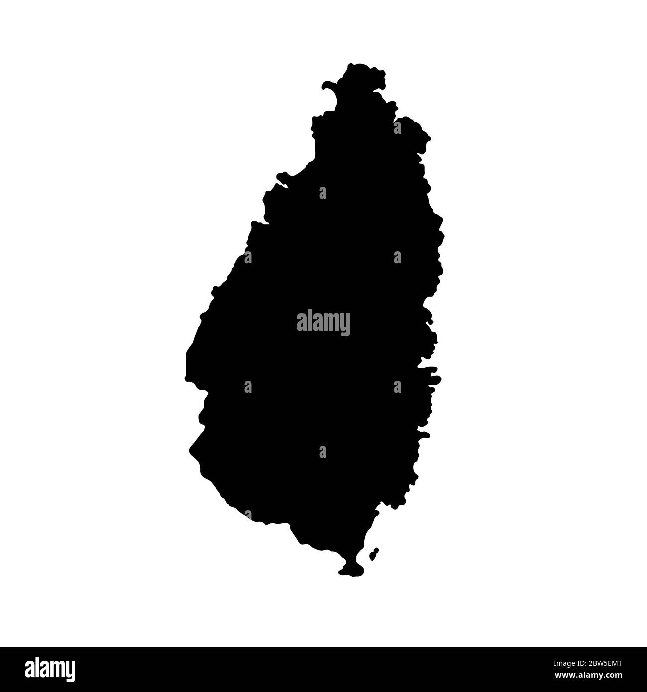 Vektorkarte St. Lucia. Isolierte Vektorgrafik. Schwarz auf weißem Hintergrund. EPS 10-Abbildung. Stock Vektor