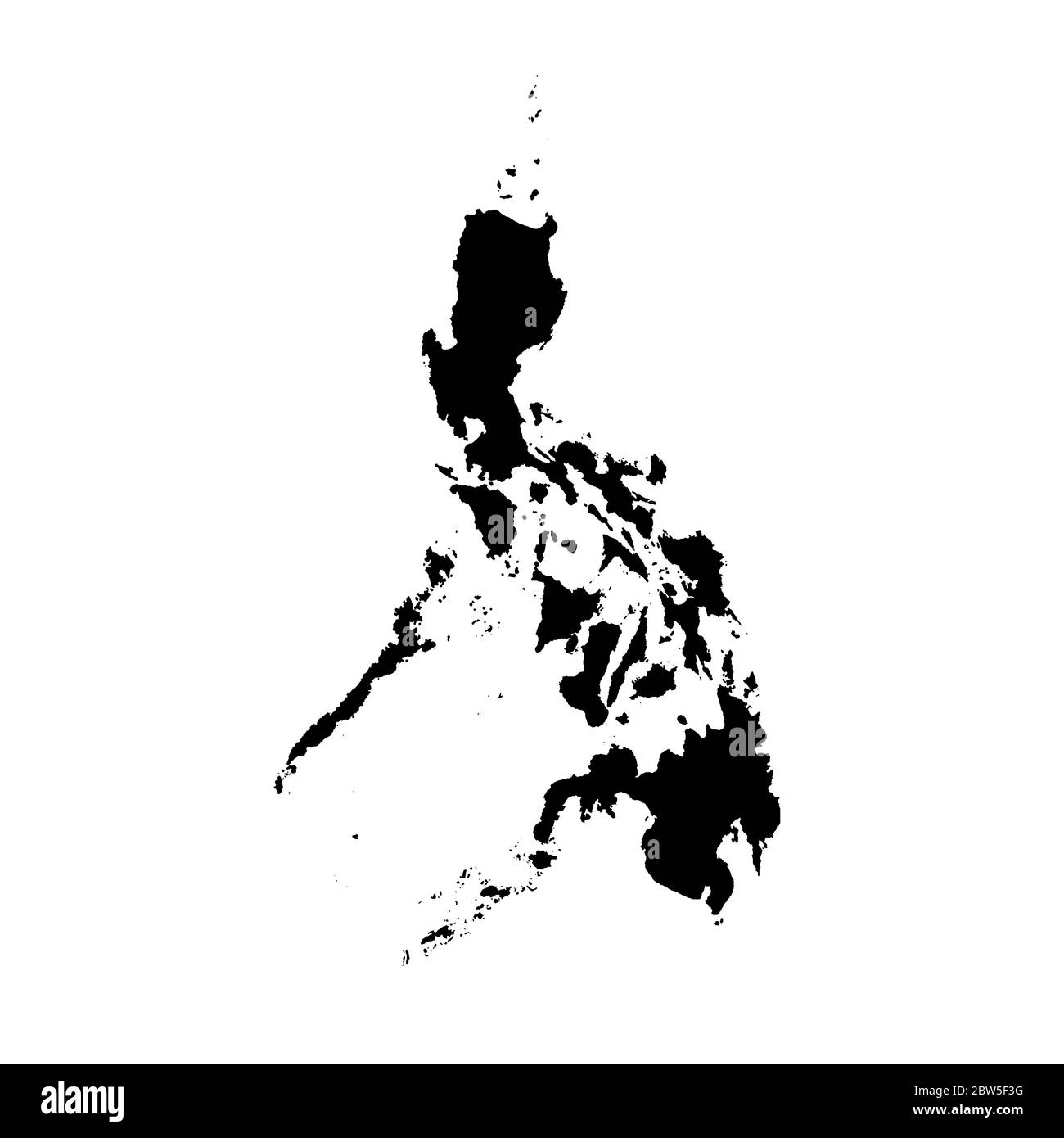 Vektorkarte Philippinen. Isolierte Vektorgrafik. Schwarz auf weißem Hintergrund. EPS 10-Abbildung. Stock Vektor