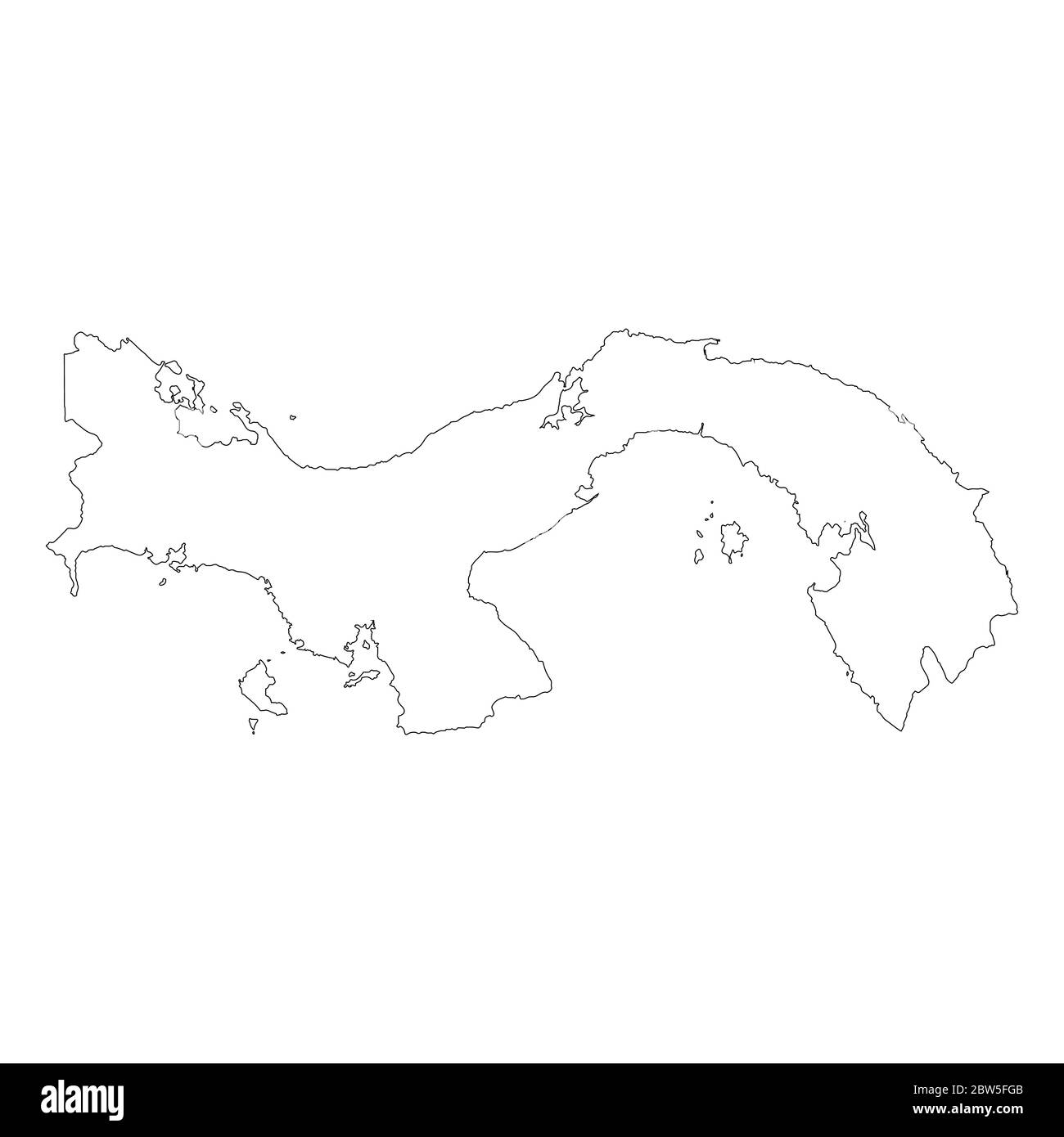 Vektorkarte Panama. Land und Hauptstadt. Isolierte Vektorgrafik. Übersicht. EPS 10-Abbildung. Stock Vektor