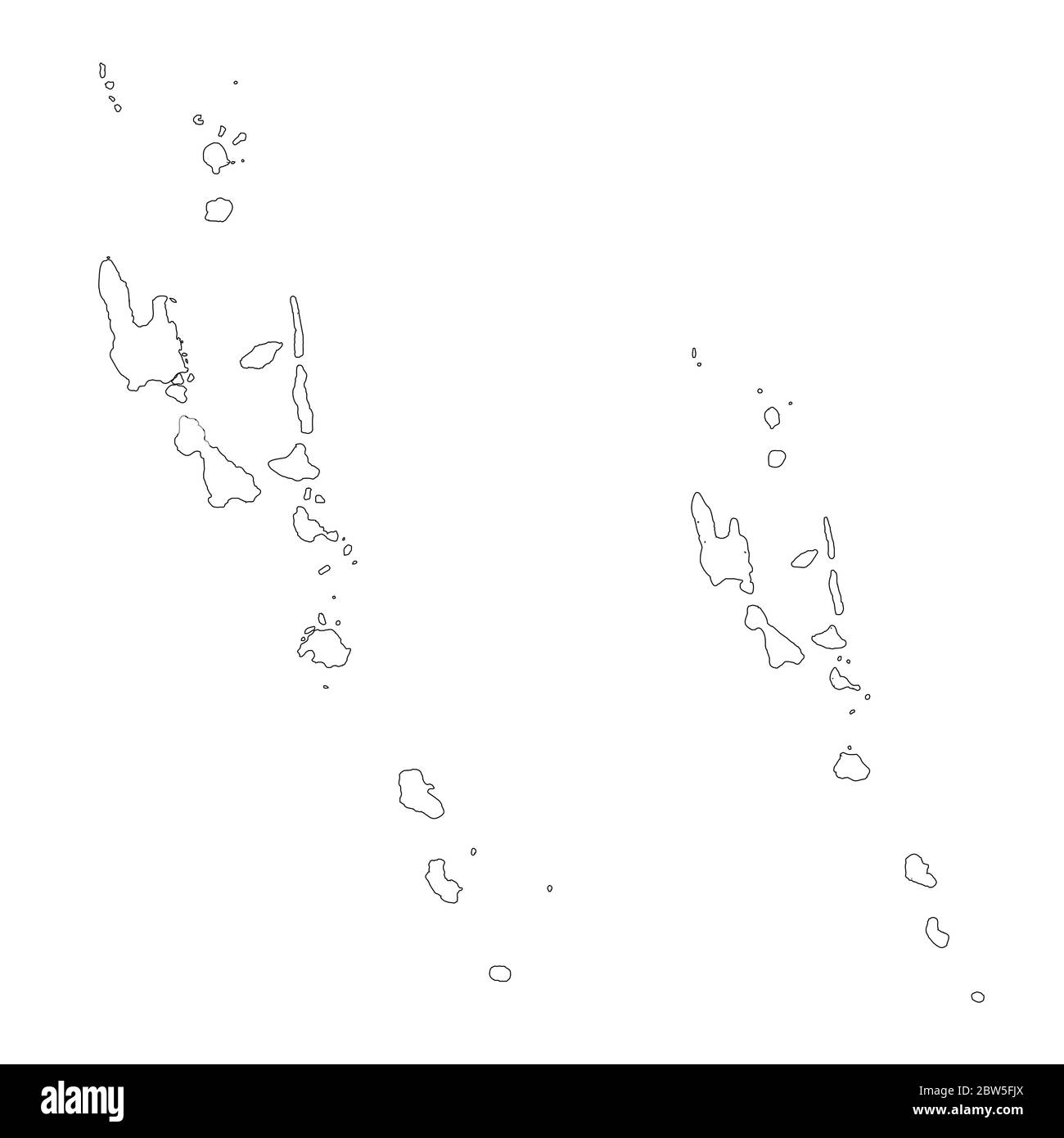 Vektorkarte Vanuatu und Port vila. Land und Hauptstadt. Isolierte Vektorgrafik. Übersicht. EPS 10-Abbildung. Stock Vektor