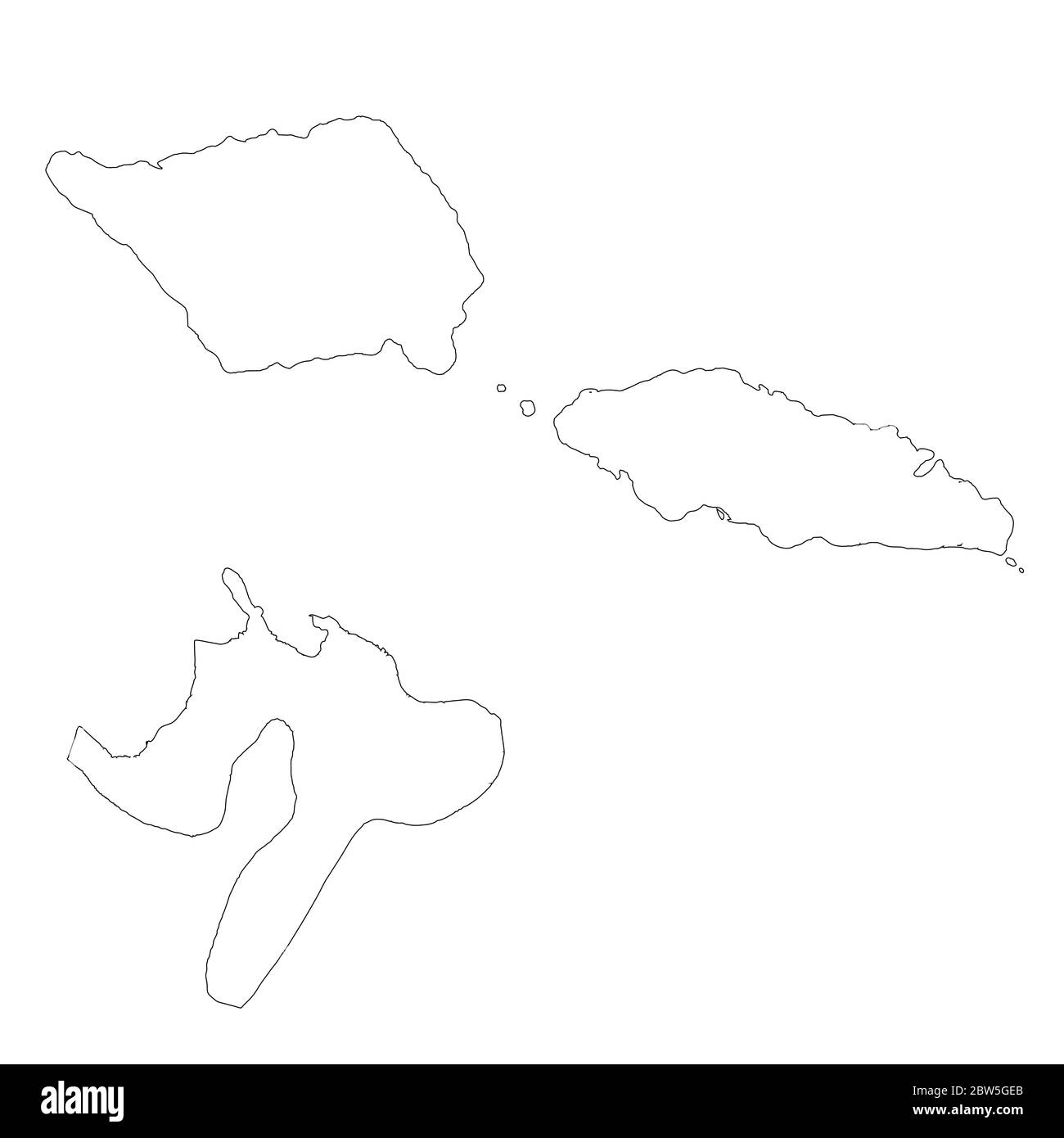 Vektorkarte Samoa und Apia. Land und Hauptstadt. Isolierte Vektorgrafik. Übersicht. EPS 10-Abbildung. Stock Vektor