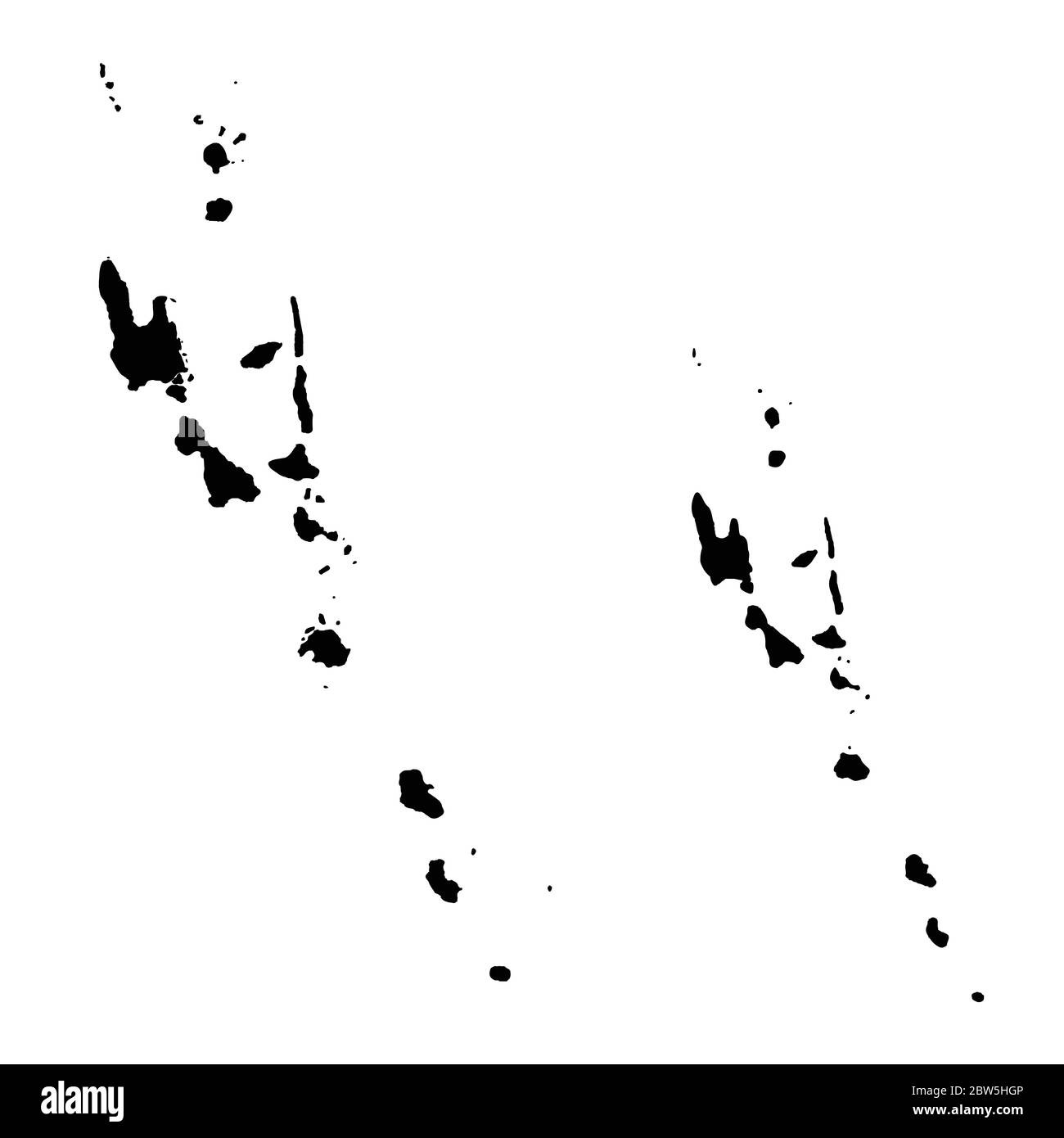 Vektorkarte Vanuatu und Port vila. Land und Hauptstadt. Isolierte Vektorgrafik. Schwarz auf weißem Hintergrund. EPS 10-Abbildung. Stock Vektor