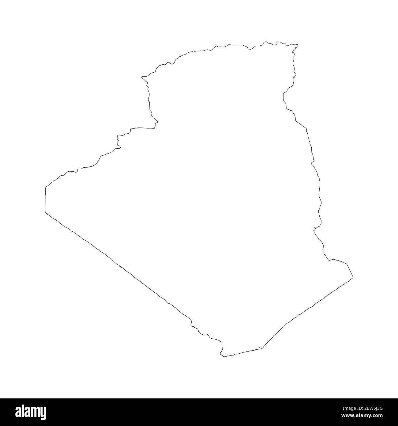 Vektorkarte Algerien. Land und Hauptstadt. Isolierte Vektorgrafik. Übersicht. EPS 10-Abbildung. Stock Vektor