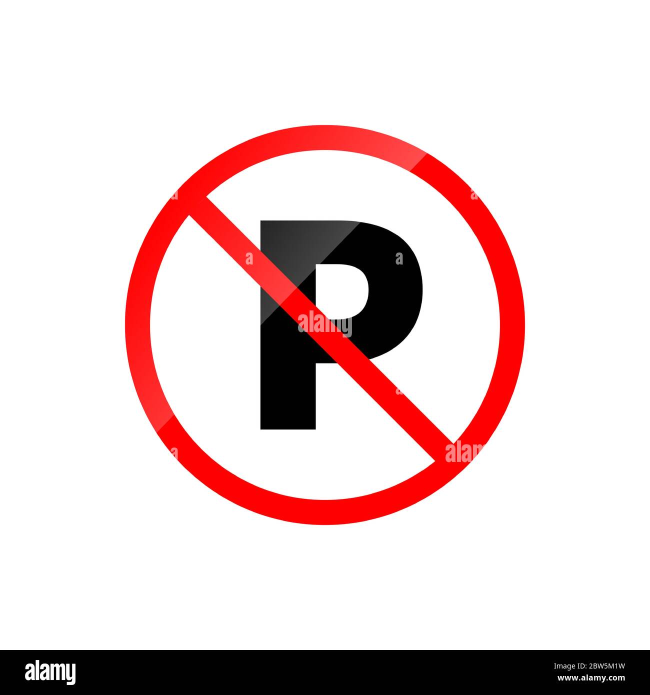 Glänzende Vektorgrafik eines klassischen No-Parking-Schilder Stock Vektor