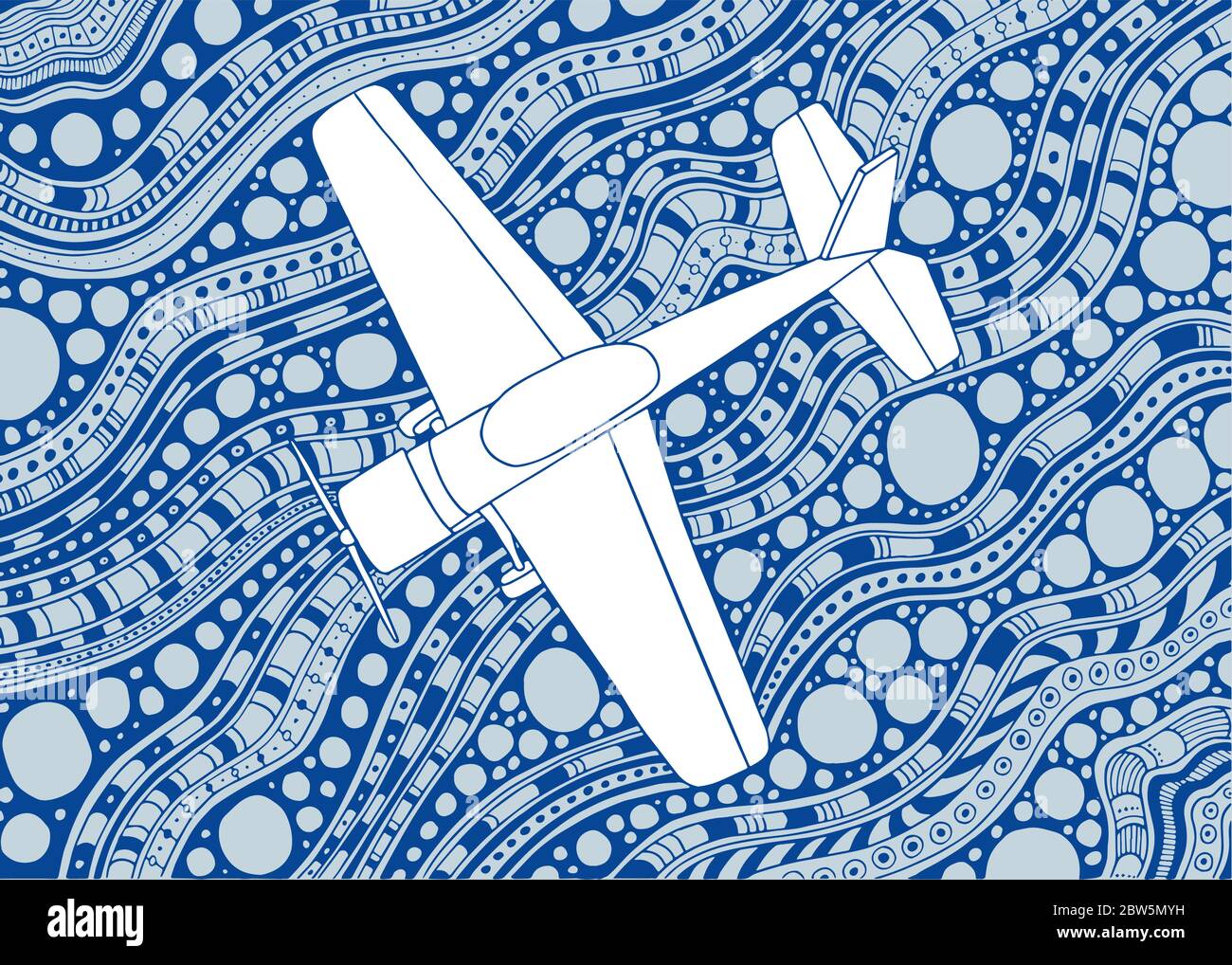 Kleines Flugzeug. Flugzeug handgezeichnete Vektor-Illustration. Business Jet Skizze Zeichnung auf Doodle Hintergrund. Stock Vektor