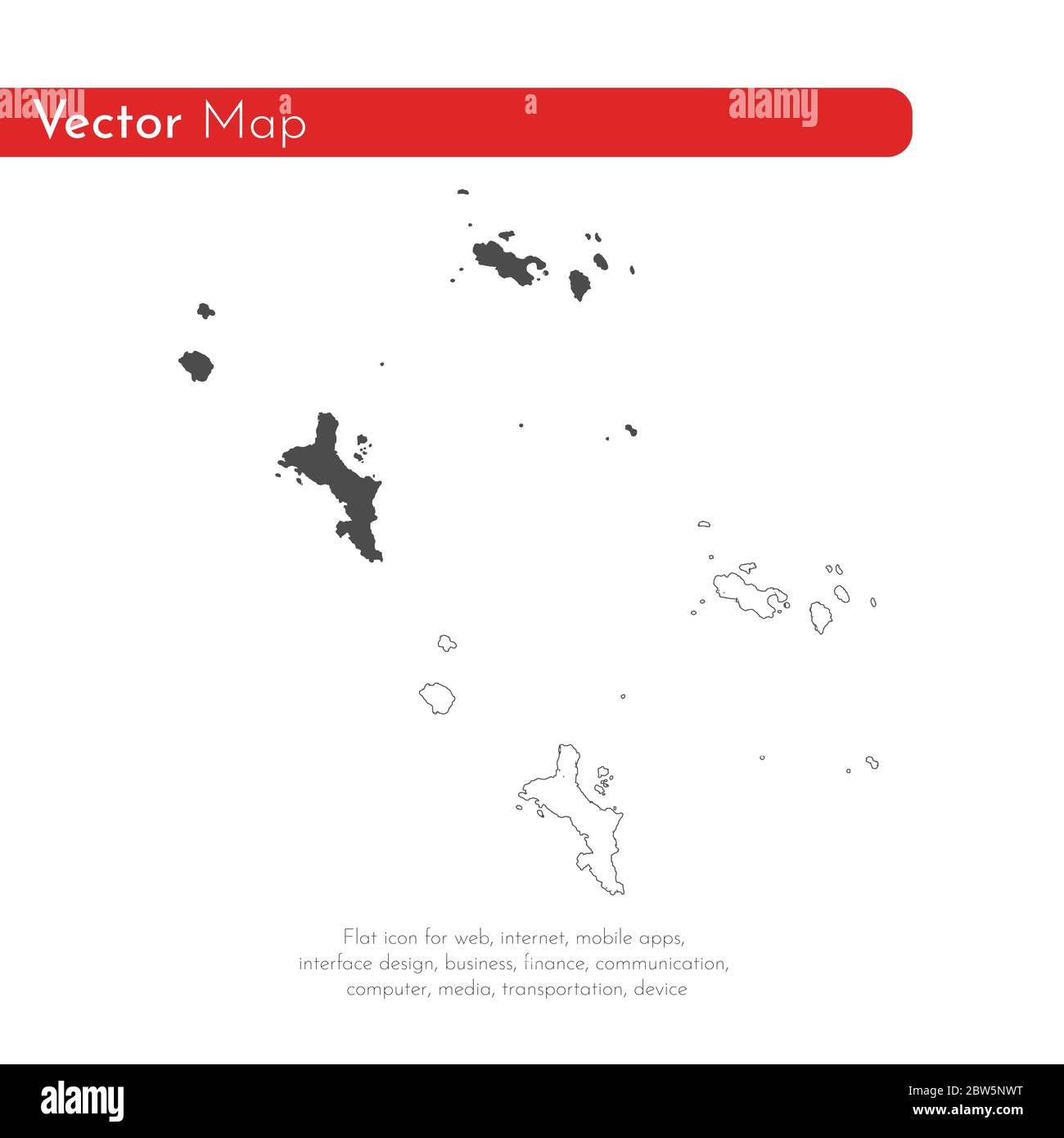 Vektorkarte Seychellen und Victoria. Isolierte Vektorgrafik. Schwarz auf weißem Hintergrund. EPS 10-Abbildung. Stock Vektor