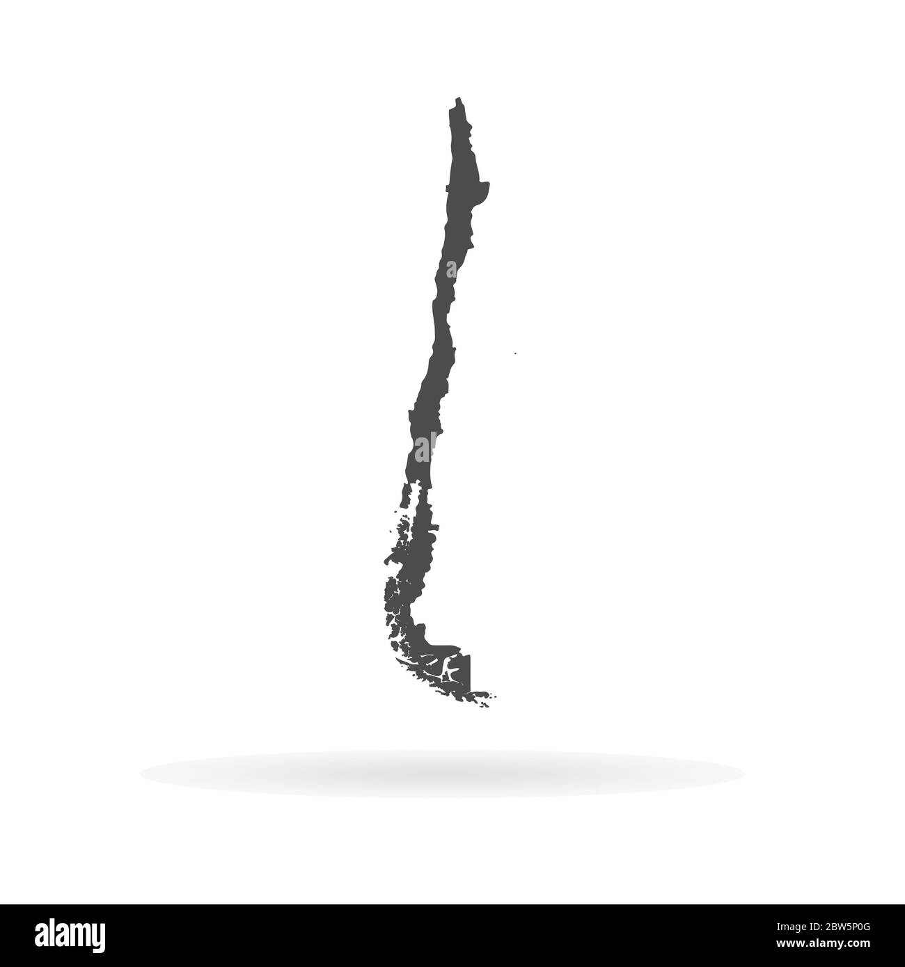 Vektorkarte Chile. Isolierte Vektorgrafik. Schwarz auf weißem Hintergrund. EPS 10-Abbildung. Stock Vektor