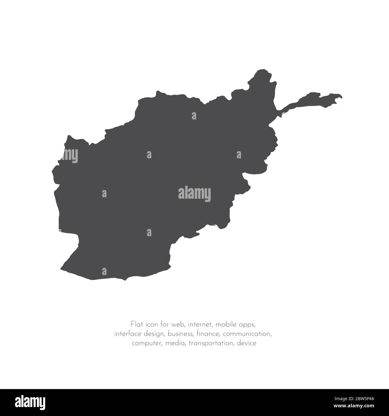 Vektorkarte Afghanistan. Isolierte Vektorgrafik. Schwarz auf weißem Hintergrund. EPS 10-Abbildung. Stock Vektor