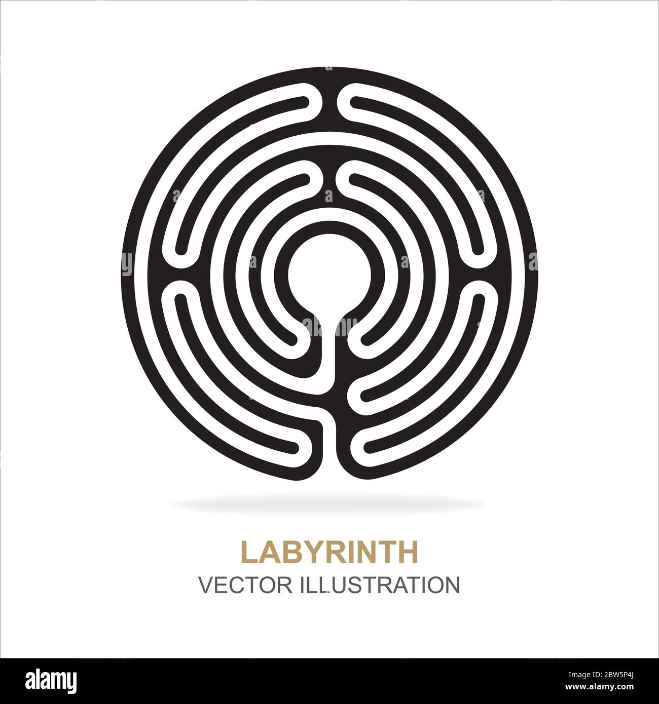 Labyrinth. Illustration des Labyrinthvektors. Labyrinth-Symbol und Hintergrund. Teil des Sets. Stock Vektor