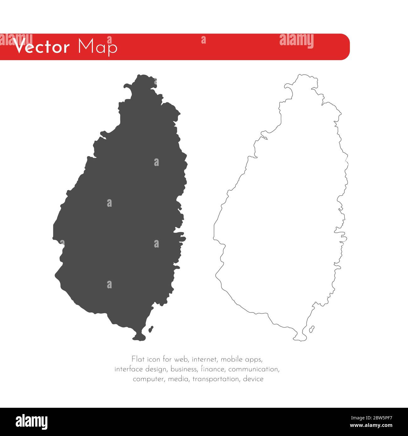 Vektorkarte St. Lucia. Isolierte Vektorgrafik. Schwarz auf weißem Hintergrund. EPS 10-Abbildung. Stock Vektor