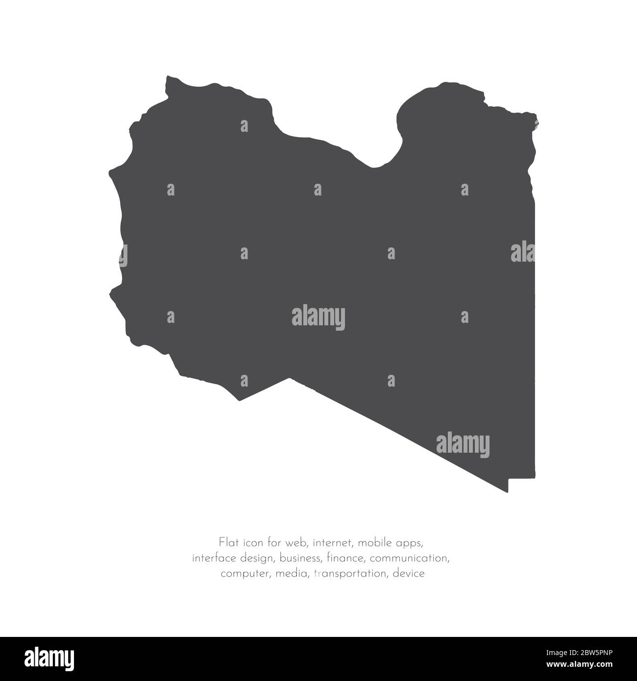 Vektorkarte Libyen. Isolierte Vektorgrafik. Schwarz auf weißem Hintergrund. EPS 10-Abbildung. Stock Vektor