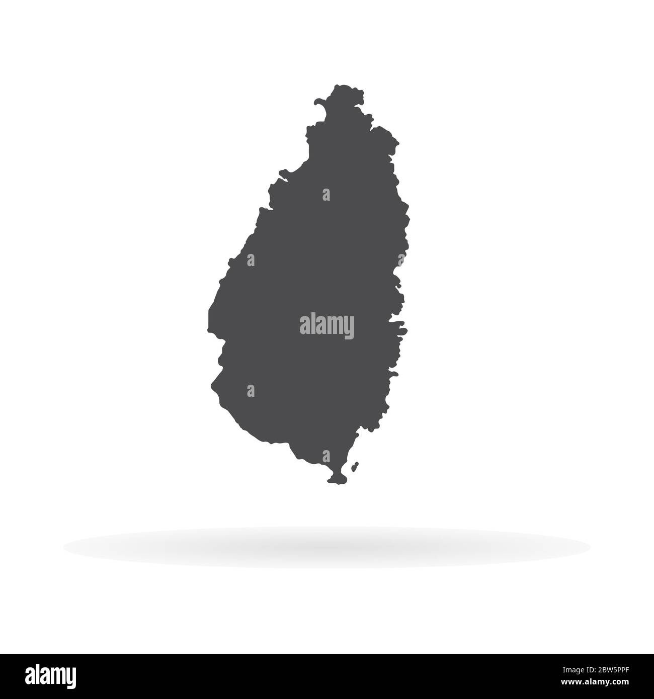 Vektorkarte St. Lucia. Isolierte Vektorgrafik. Schwarz auf weißem Hintergrund. EPS 10-Abbildung. Stock Vektor