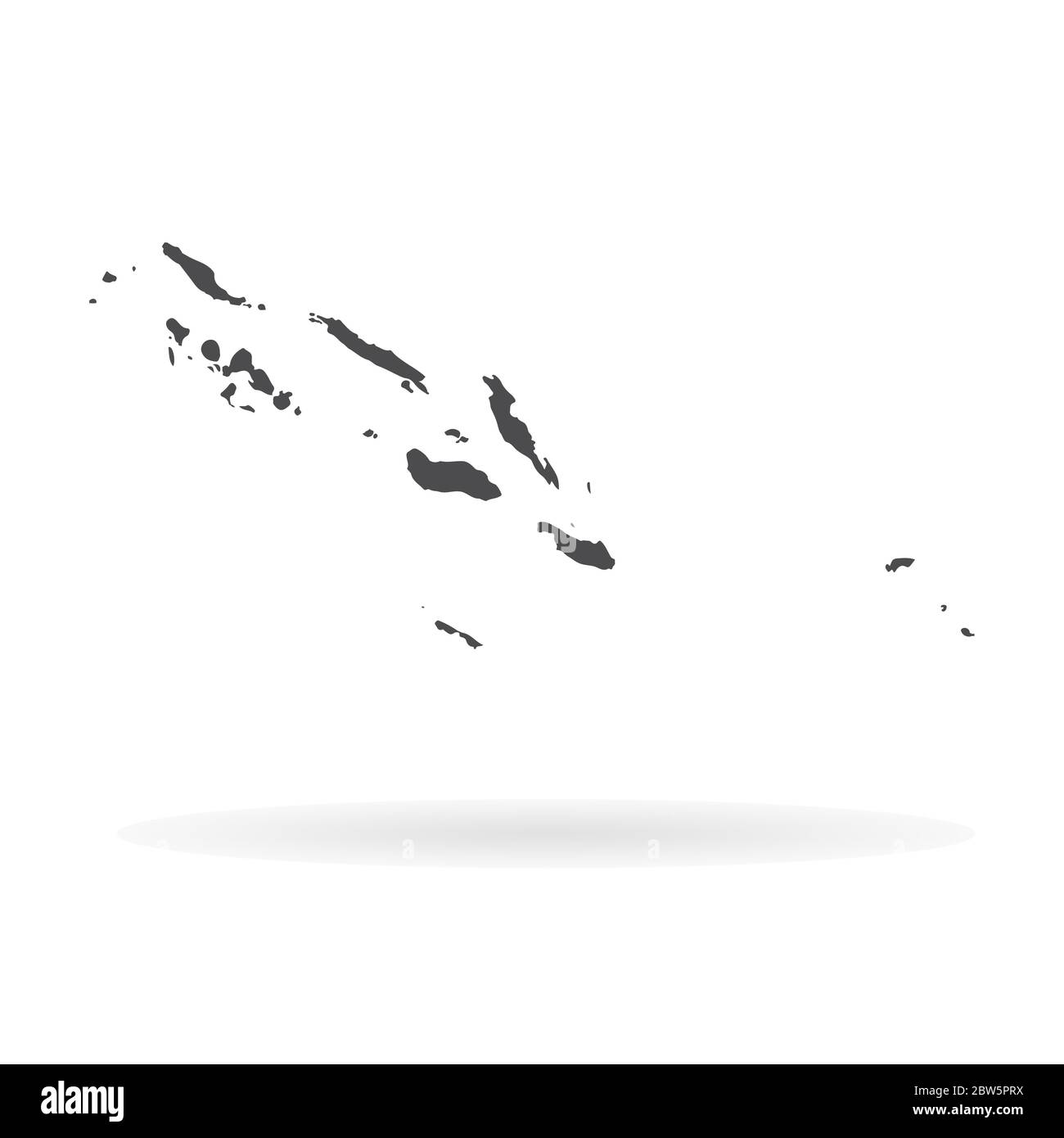 Vektorkarte Salomonen. Isolierte Vektorgrafik. Schwarz auf weißem Hintergrund. EPS 10-Abbildung. Stock Vektor