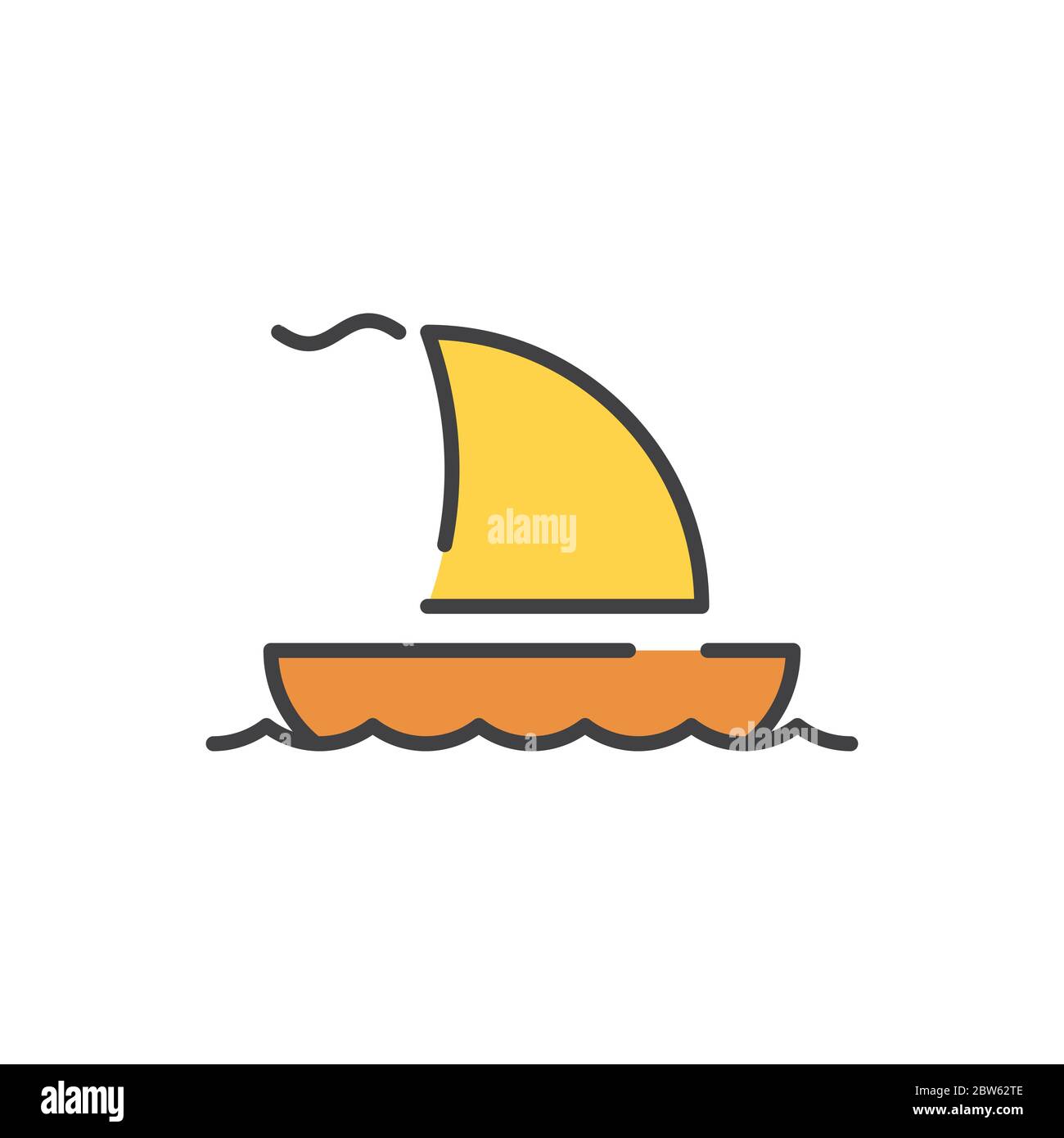 Segelschiff Vektor Symbol Symbol isoliert auf weißem Hintergrund Stock Vektor