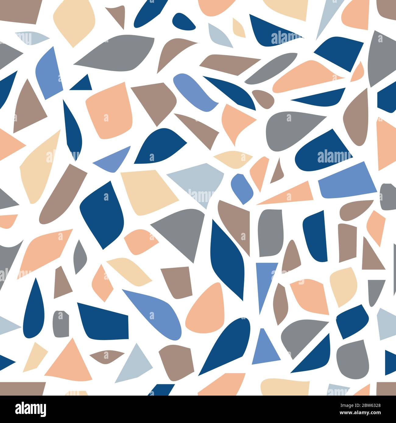 Nahtlose Terrazzo Vektor-Muster Hintergrund in einer trendigen Vintage-Farbpalette. Stock Vektor