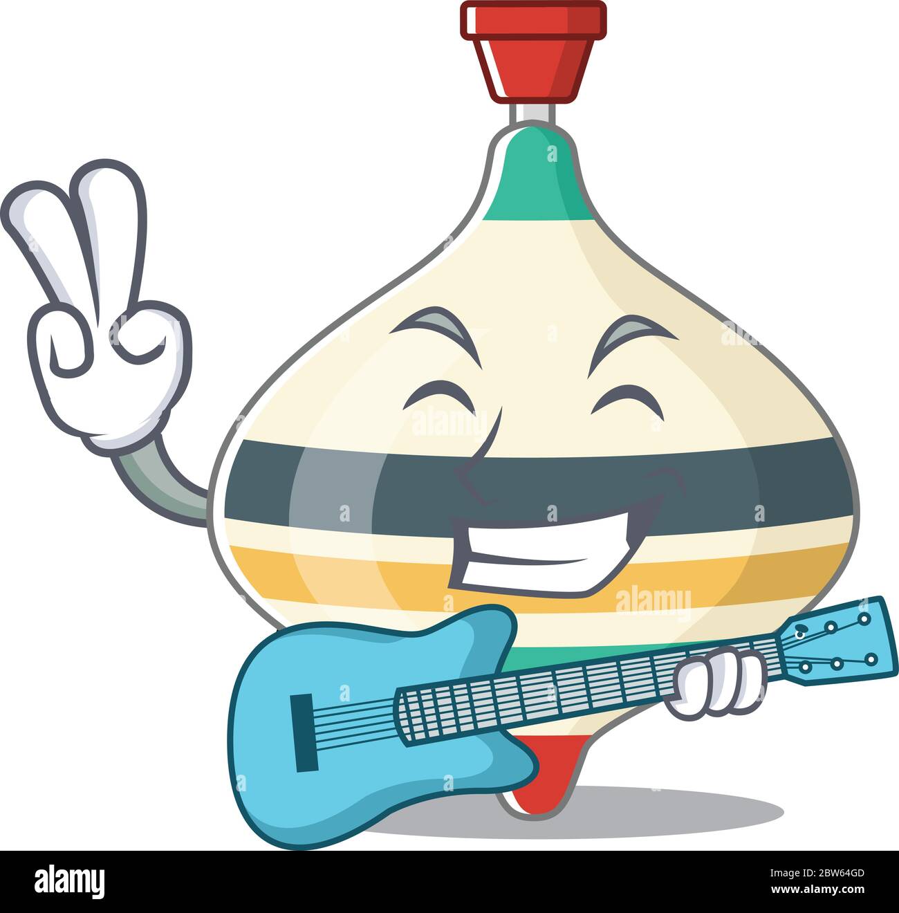 Brillanter Musiker von Top-Spielzeug Cartoon-Design Musik mit einer Gitarre spielen Stock Vektor