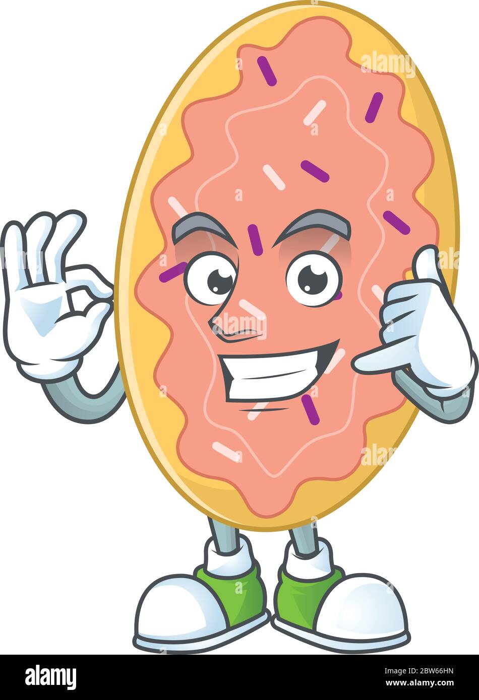 Cartoon Bild von Brot Machen Sie einen Anruf Geste Stock Vektor