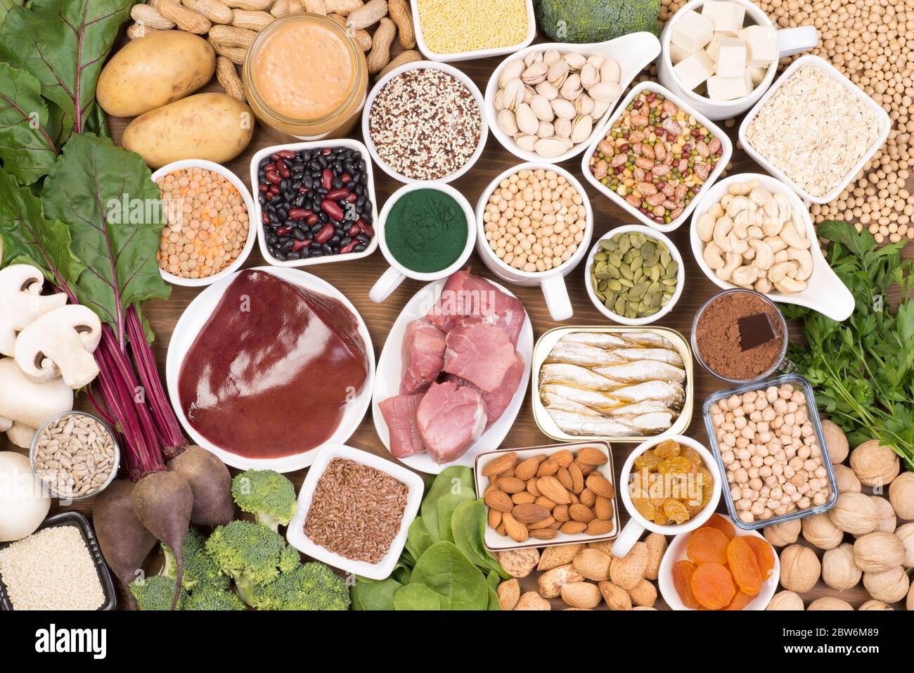Essen reich an Eisen Stockfoto