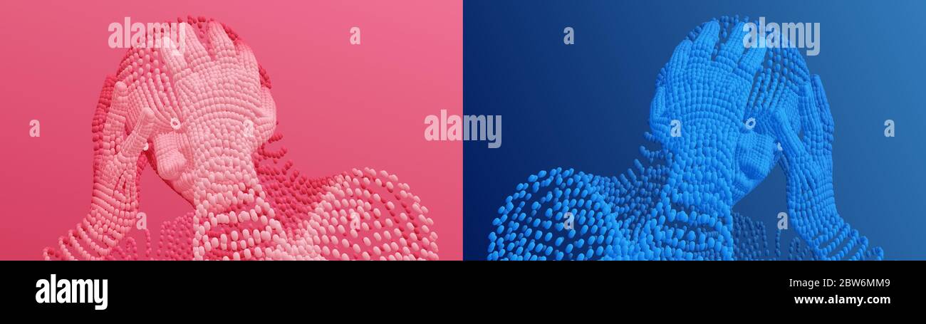 Der Mensch denkt. Konzept der künstlichen Intelligenz. Digitale Technologie Hintergrund. Vektorgrafik. Stock Vektor