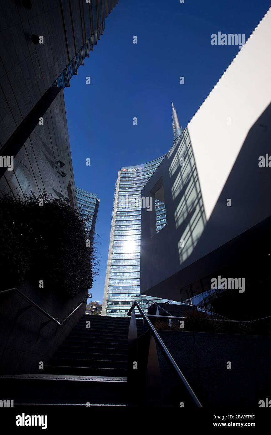 Europa, Italien, Lombardei, Mailand, Stadtzentrum und Gae Aulenti's Square Stockfoto