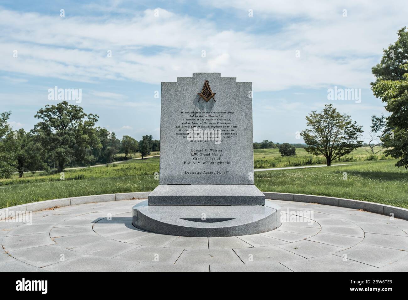 Veteran Memorial in Valley Forge, Pennsylvania USA Weitwinkelansicht Stockfoto
