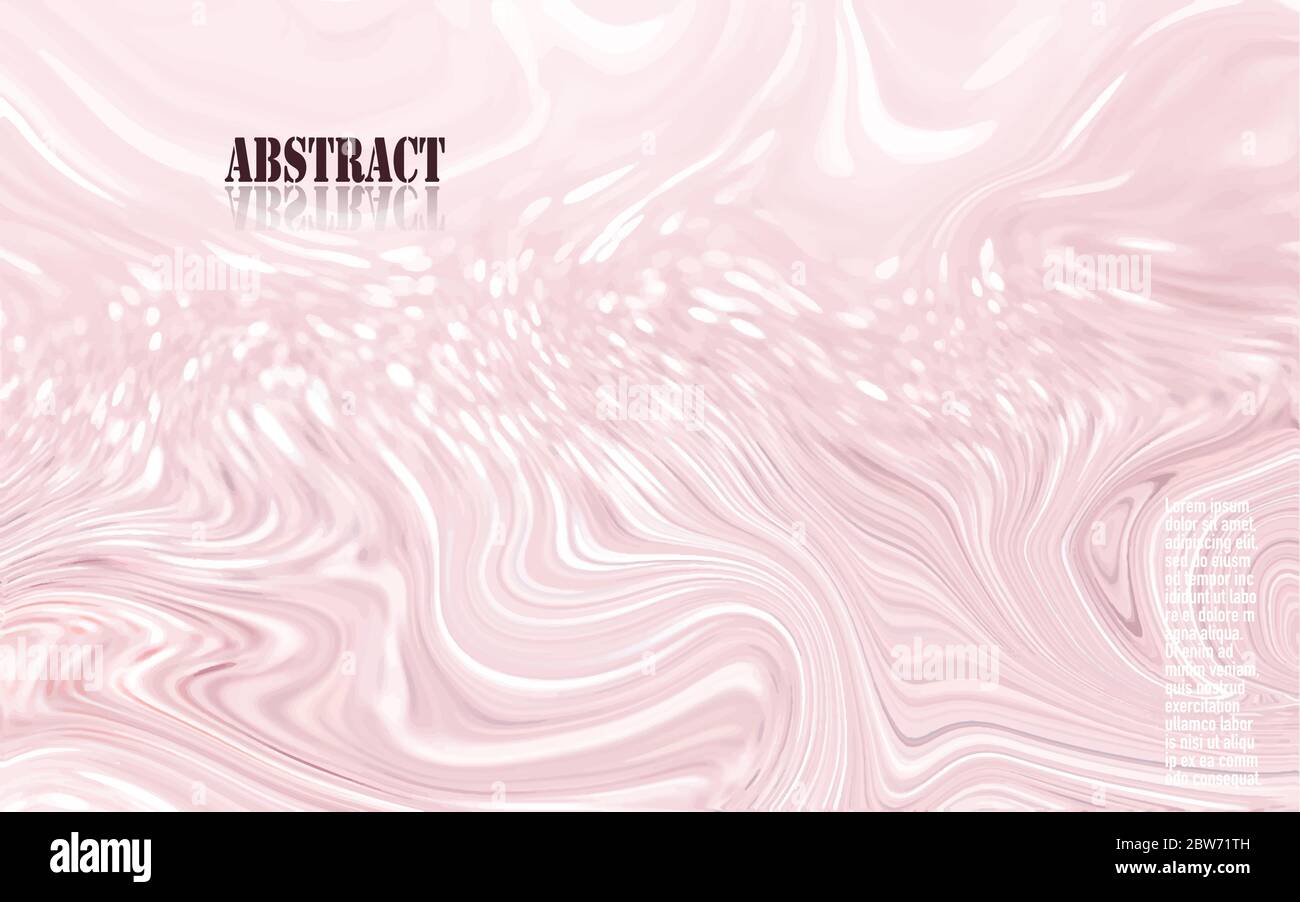 Abstrakte Pastell rosa von Acrylfarben Oberfläche. Textur aus Acrylwellen und Wirbeln. Trendy Hintergrund für Design-Cover-Verpackung Plakat Flyer Poster Stock Vektor