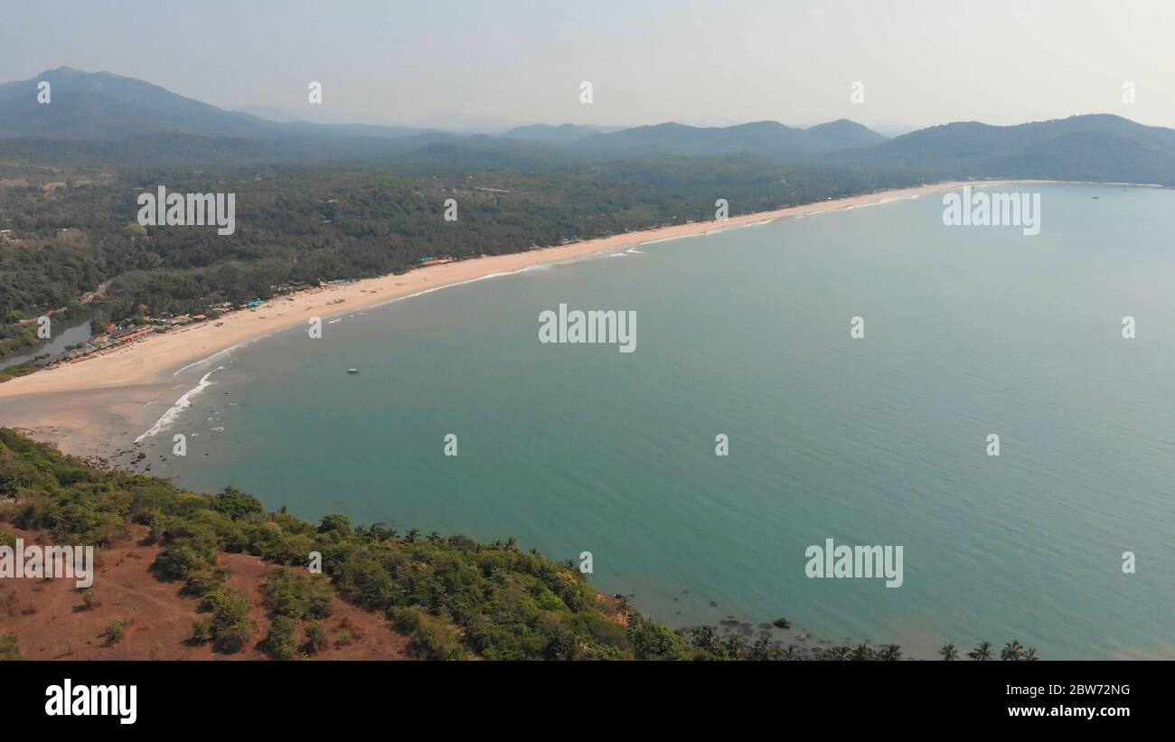 Agonda Beach Luftaufnahme Drohne. Goa. Indien. Stockfoto