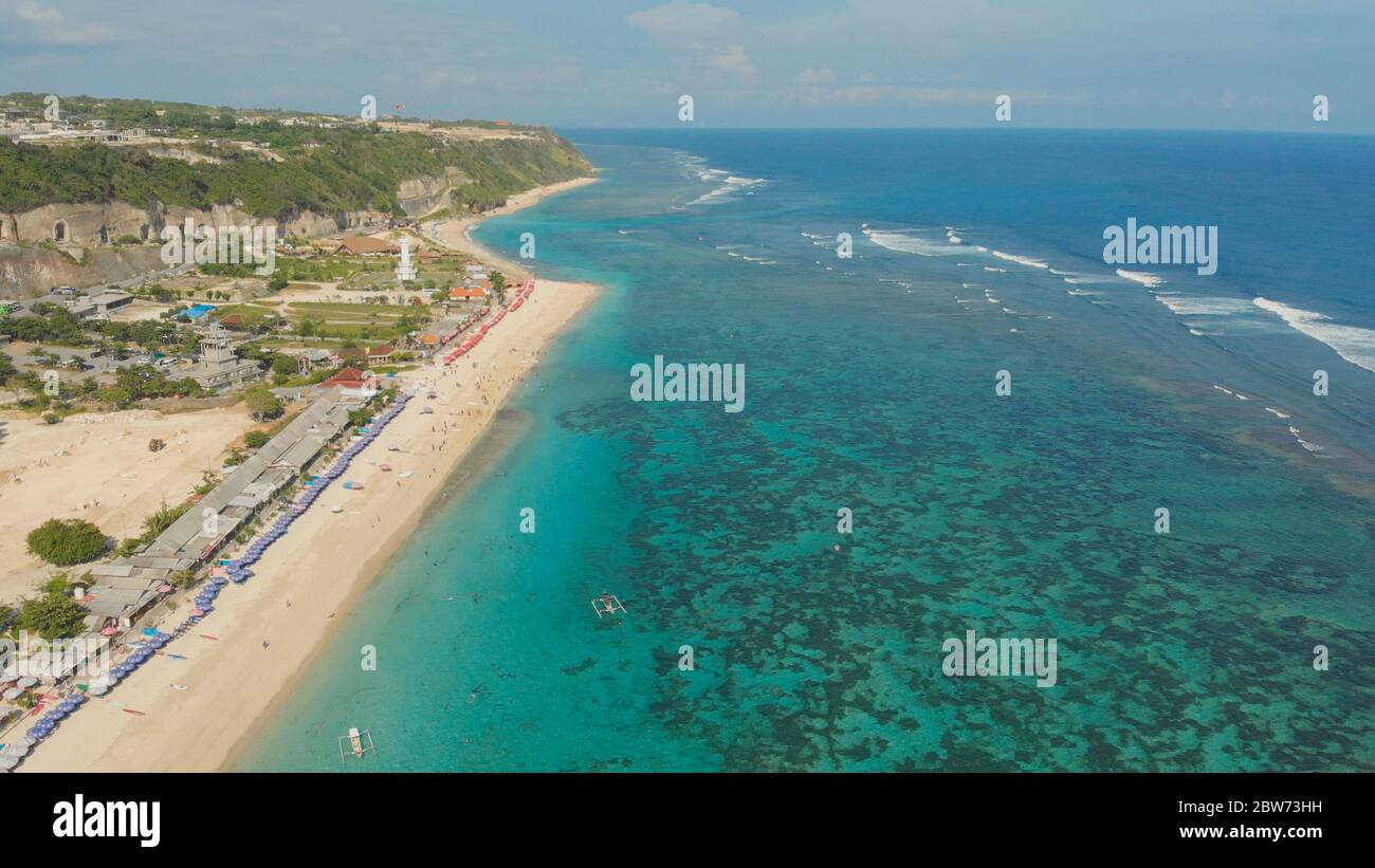 Luftaufnahme Pantai Pandawa Strand in Bali. Indonesien. Stockfoto