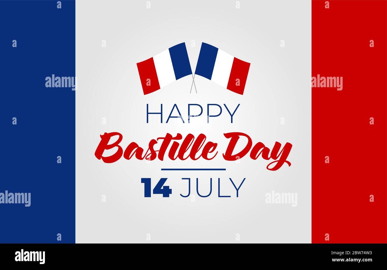 14. Juli Bastille Tag von Frankreich Ankündigung Feier Nachricht Poster, Flyer, Karte, Hintergrund Vektor-Design Stock Vektor