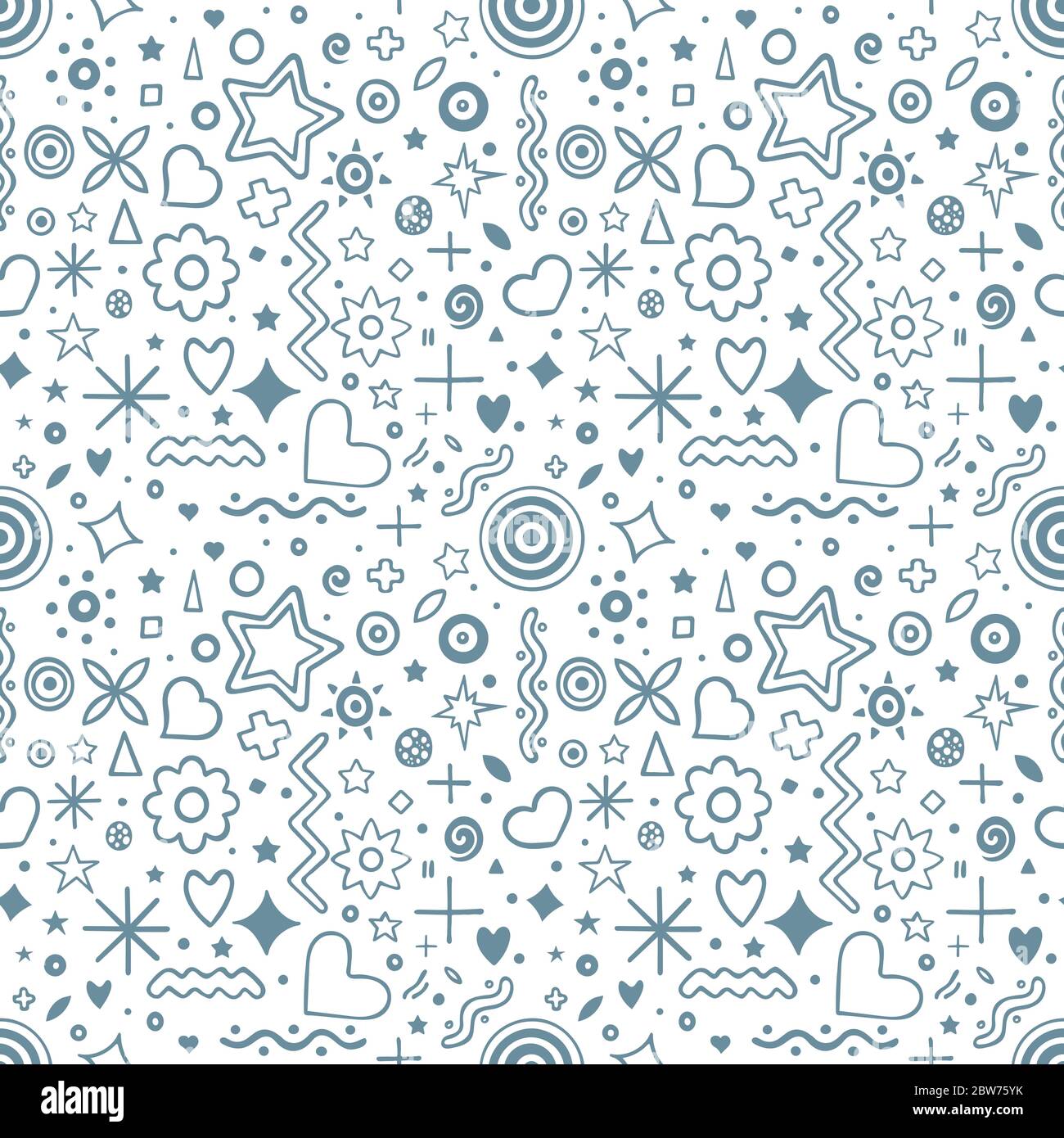 Doodle nahtloses Muster. Hand gezeichnet endlose Textur. Hintergrund der Skizzenzeichnung. Teil des Sets. Stock Vektor