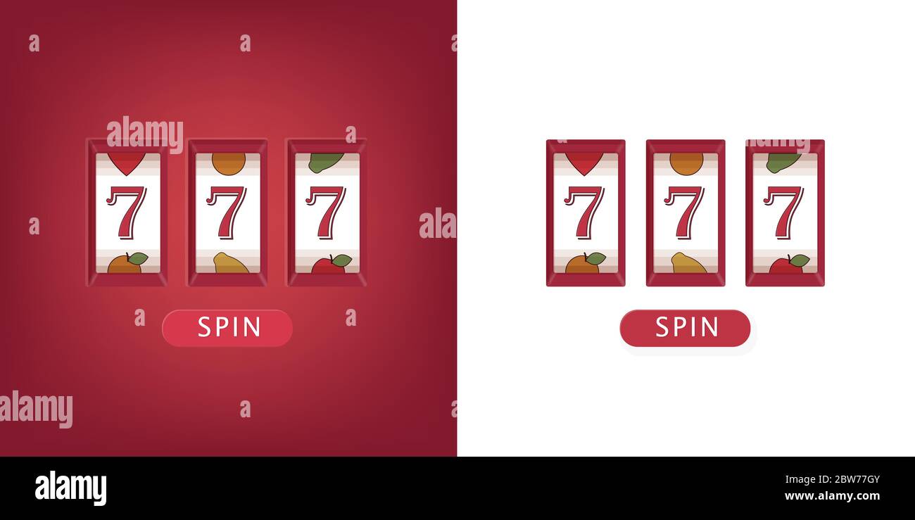 Spielautomat drei Siebener Jackpot. Erfolgreiche Illustration gewann im Casino Glücksspiel Jackpot. Stock Vektor