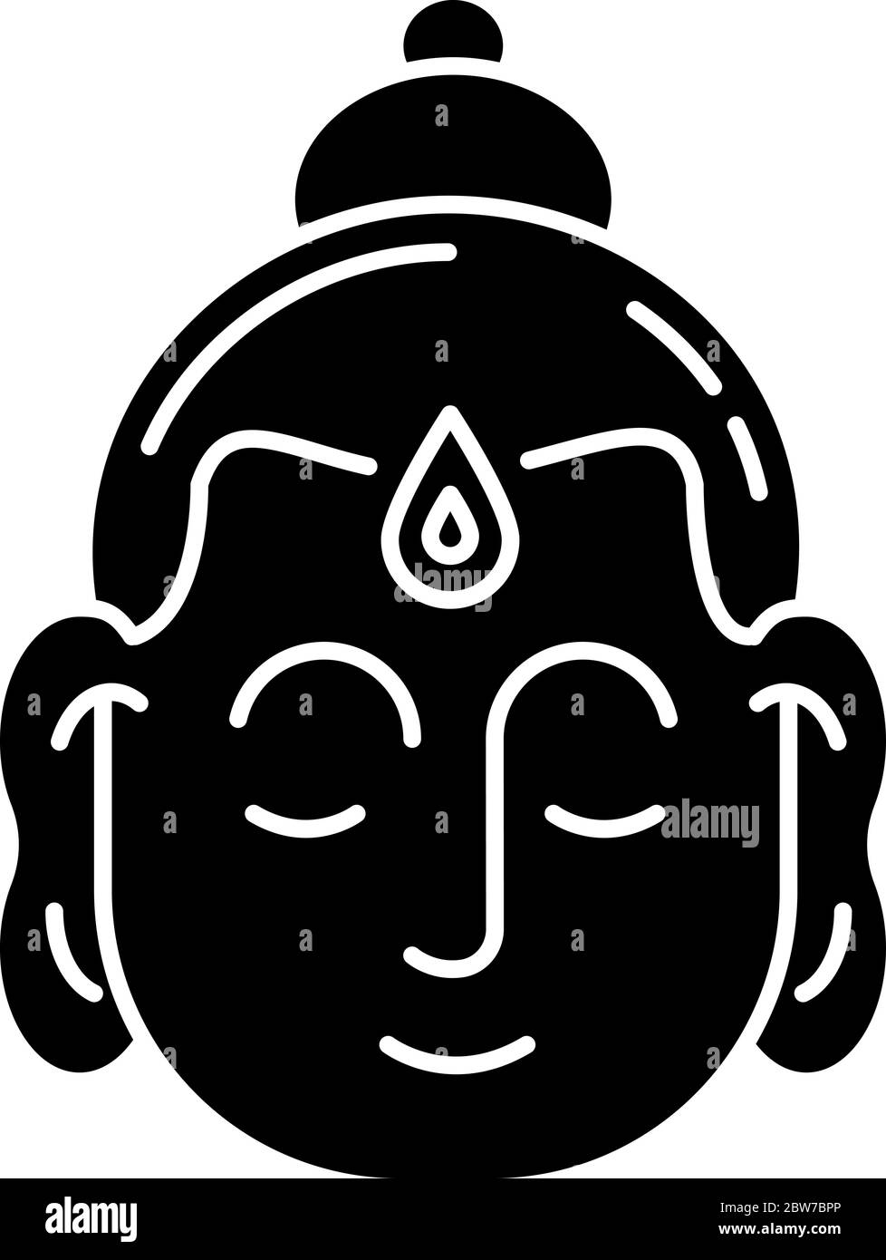 Gautama Buddha schwarzes Glyph-Symbol Stock Vektor