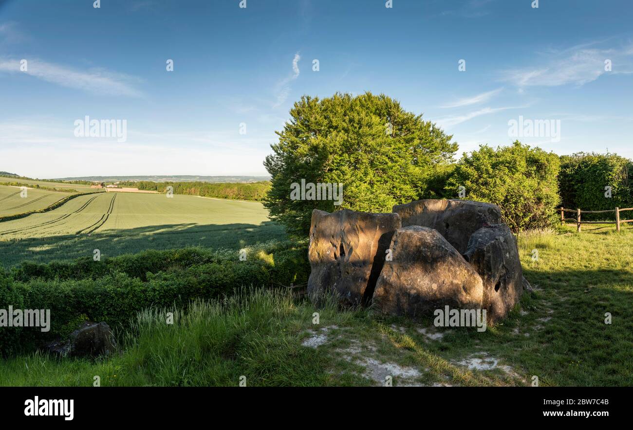 Coldrum Neolithische lange Barre in der Nähe von Trottiscliffe, Kent, Großbritannien Stockfoto