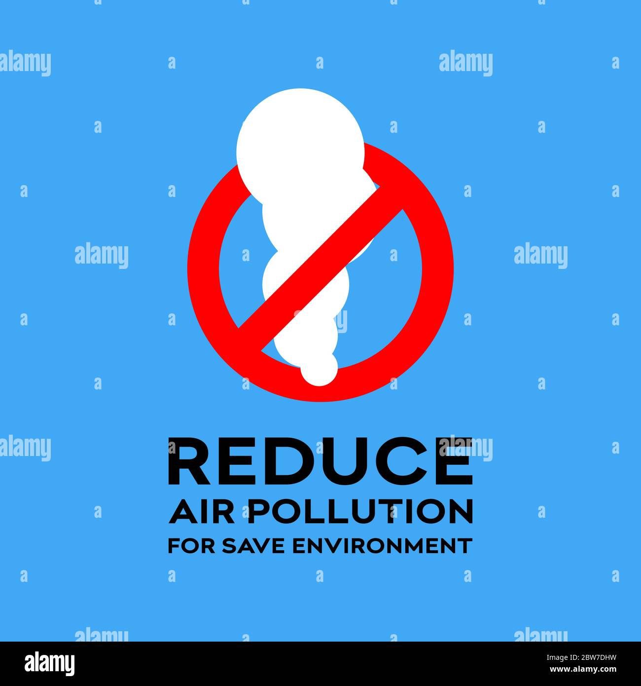 Stoppen Sie die CO2-Emissionen, um die Luftverschmutzung zu verringern. CO2-typografisches Design. Vektor Illustration skizzieren flache Design-Stil. Stock Vektor