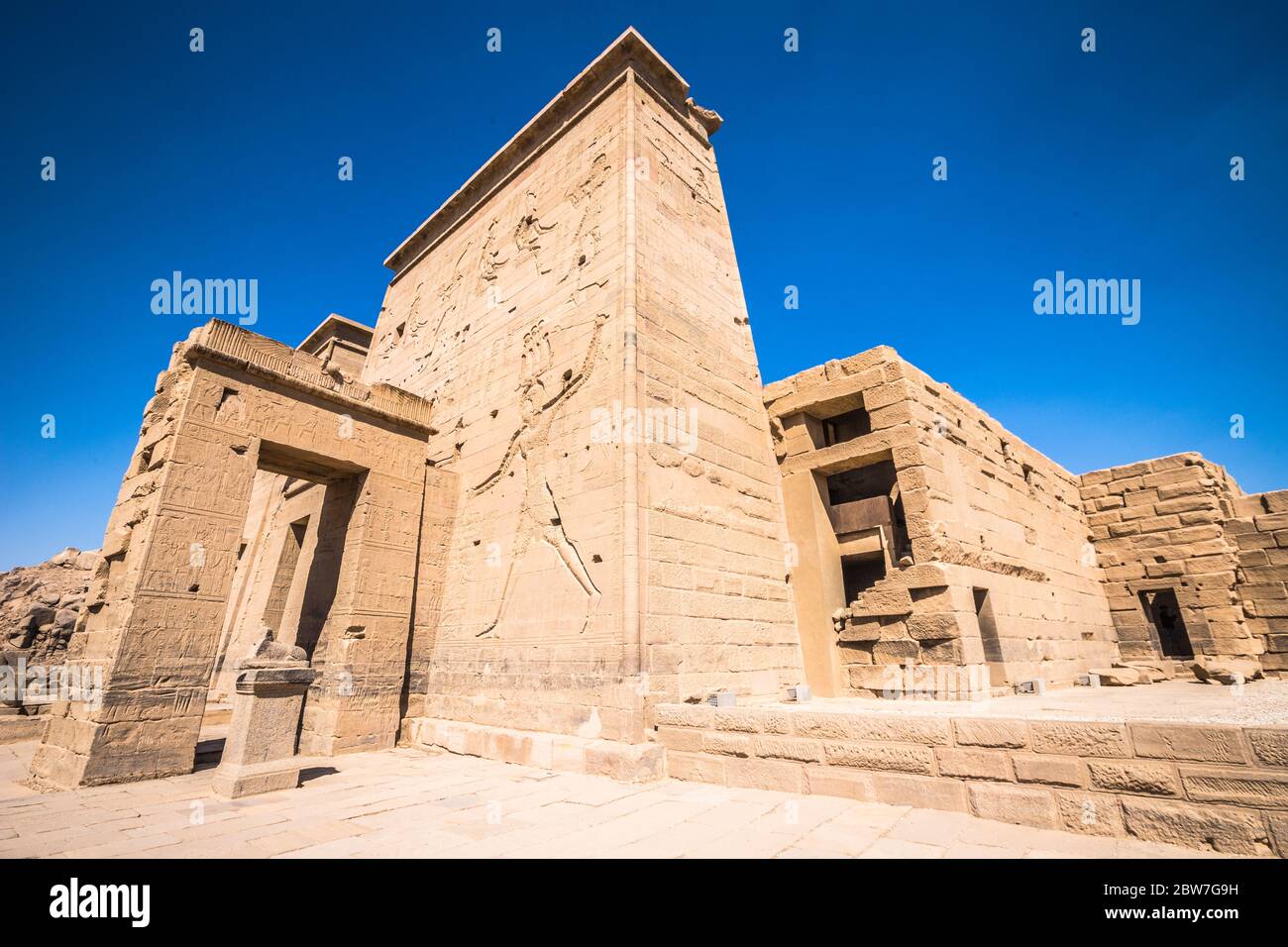 Blick auf Philae Tempel Stockfoto