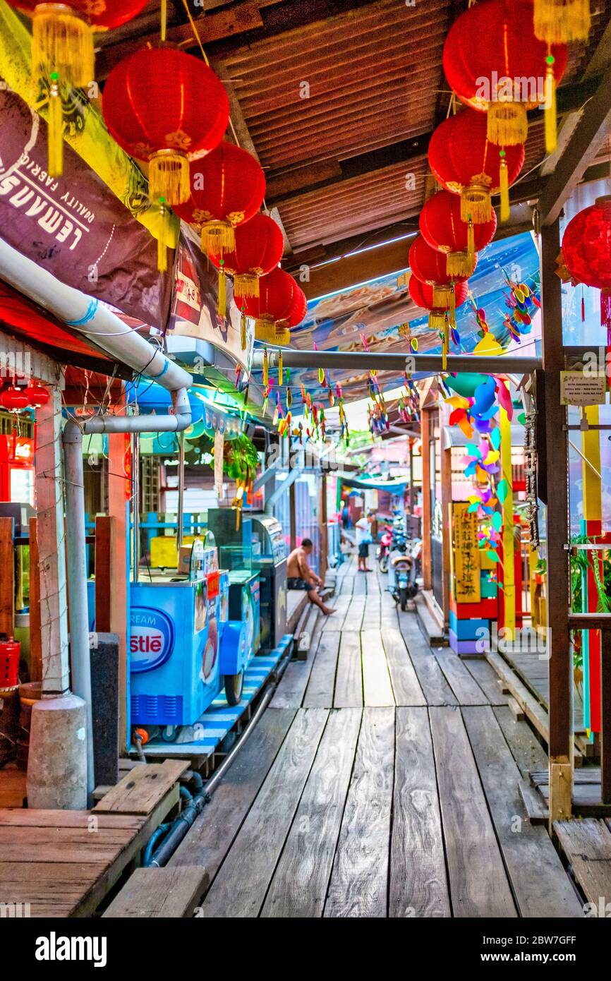 Tan Jetty, George Town, Penang, Malaysia Stockfoto