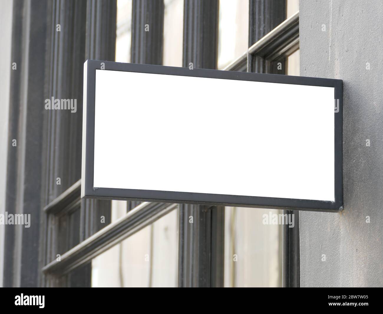 Blank rechteckiges Schild an der Wand Kopenhagen Stockfoto